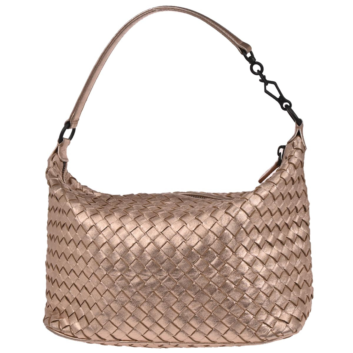 Bottega Veneta Metallic Pink Lambskin Intrecciato Handbag