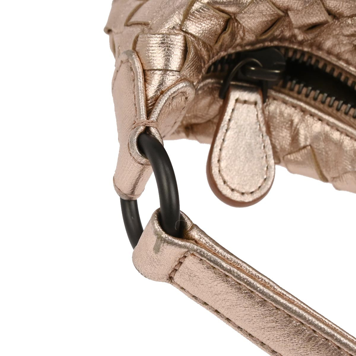 Bottega Veneta Metallic Pink Lambskin Intrecciato Handbag