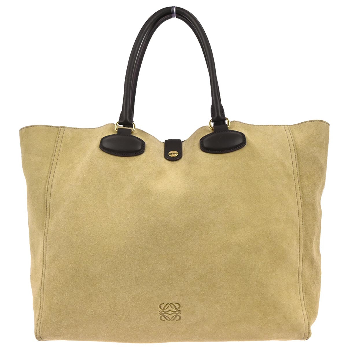 Loewe Beige Suede Leo Tote Bag