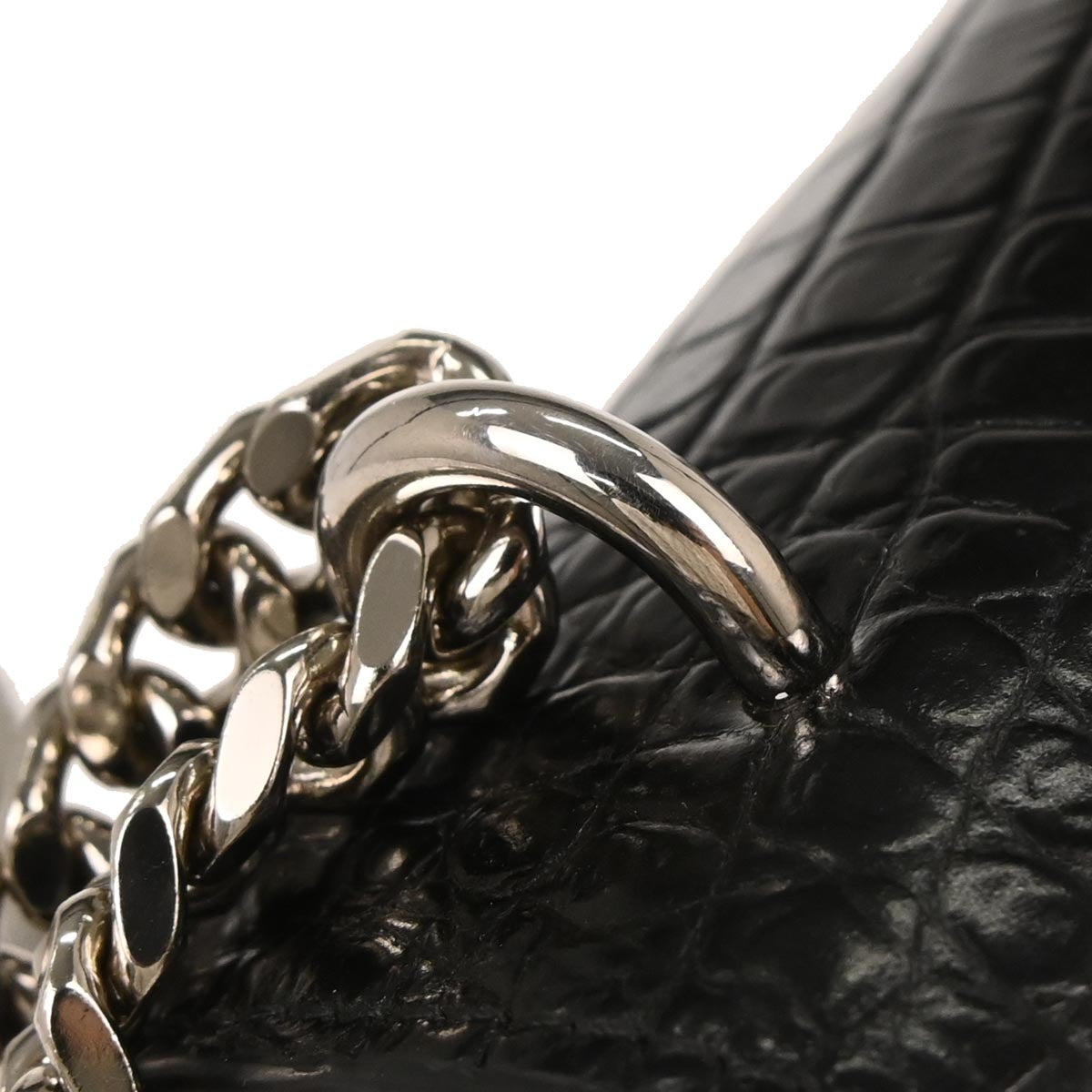 Saint Laurent Black Embossed Leather Sunset Shoulder Bag