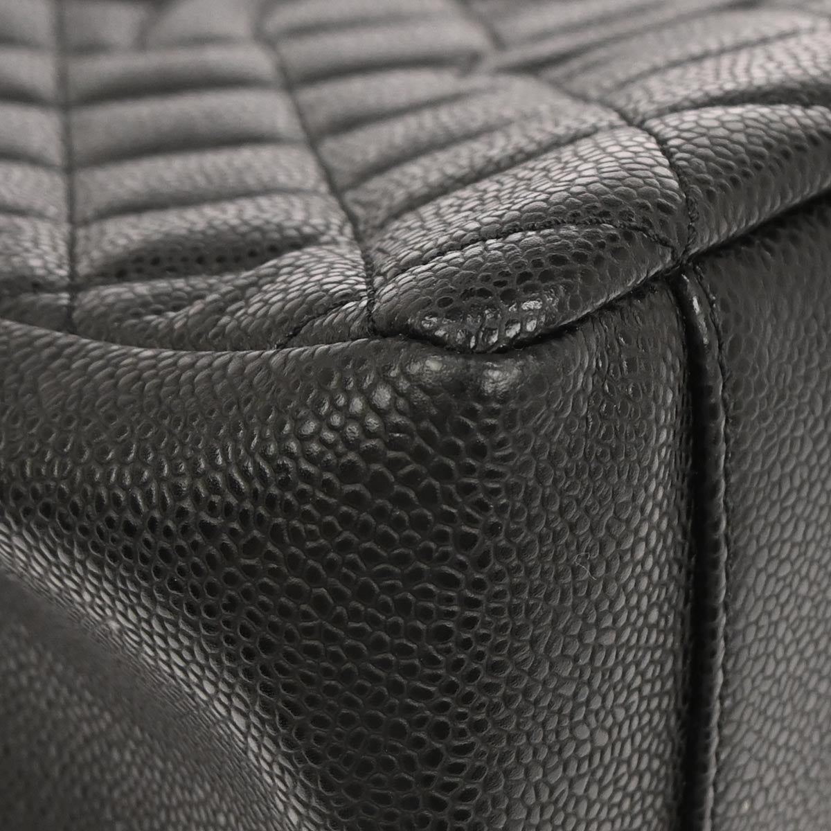 Chanel 2011 Black Caviar Skin Grand Shopping Tote GST Chain Handbag