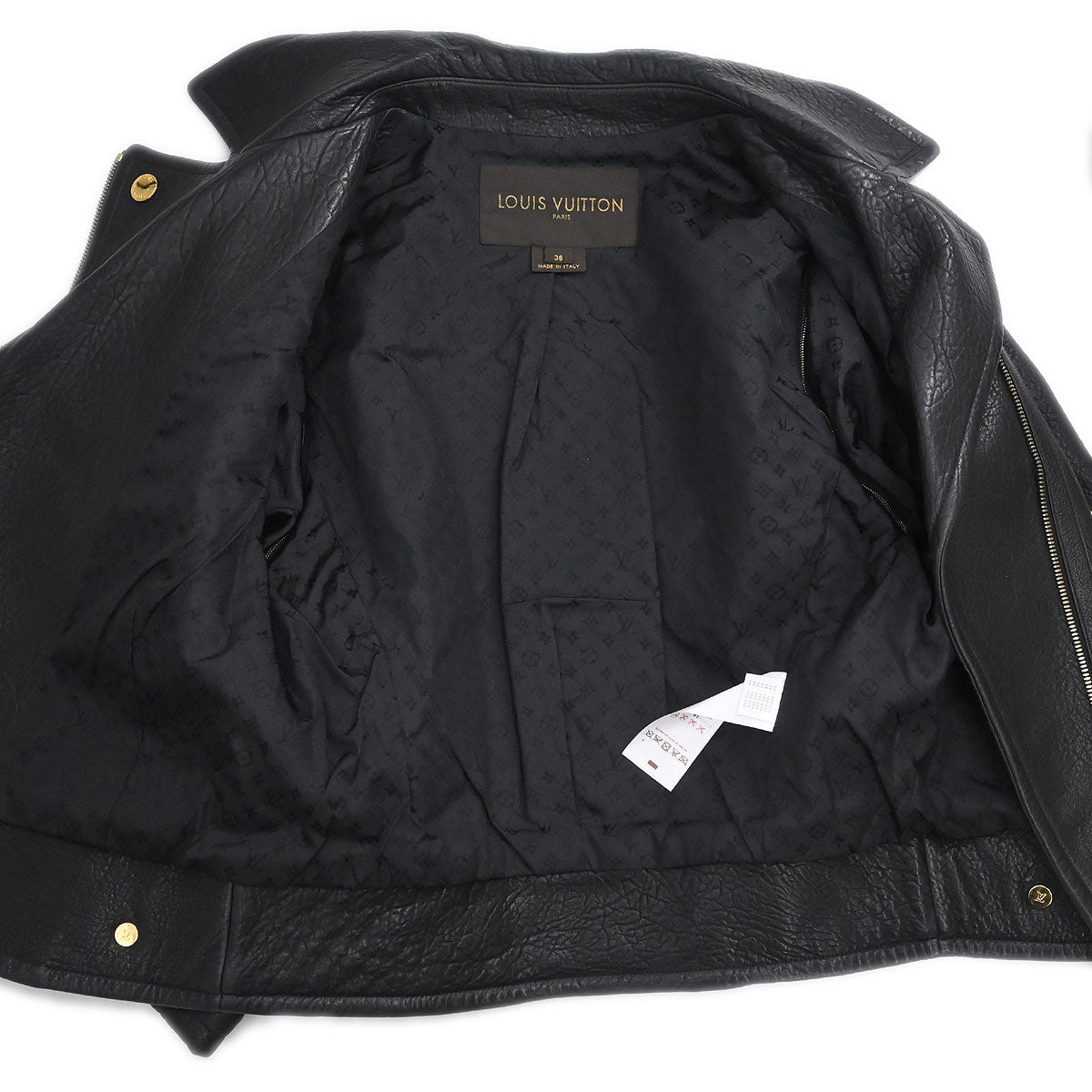 Louis Vuitton 2012 Single Breasted Lambskin Jacket Black #38