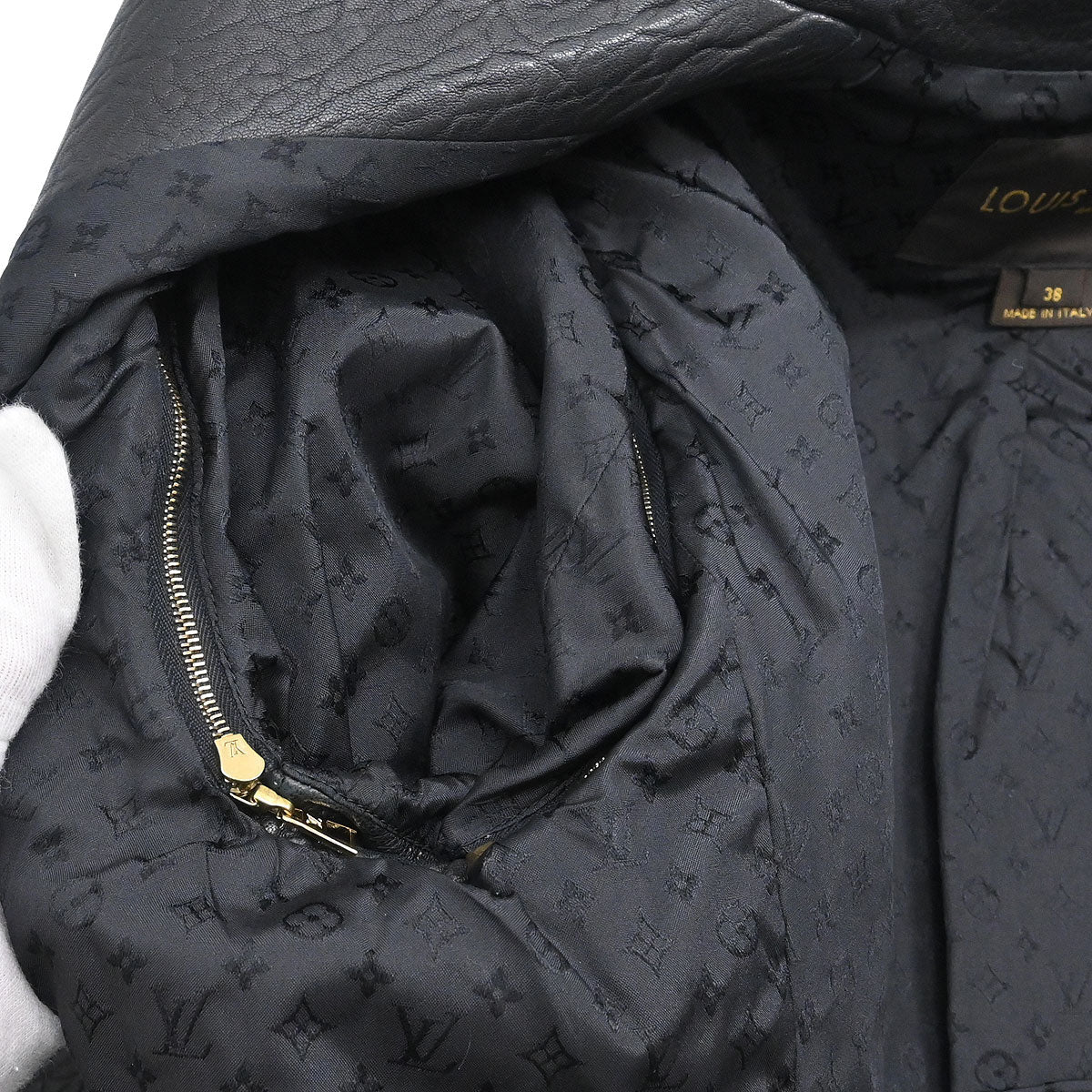 Louis Vuitton 2012 Single Breasted Lambskin Jacket Black #38