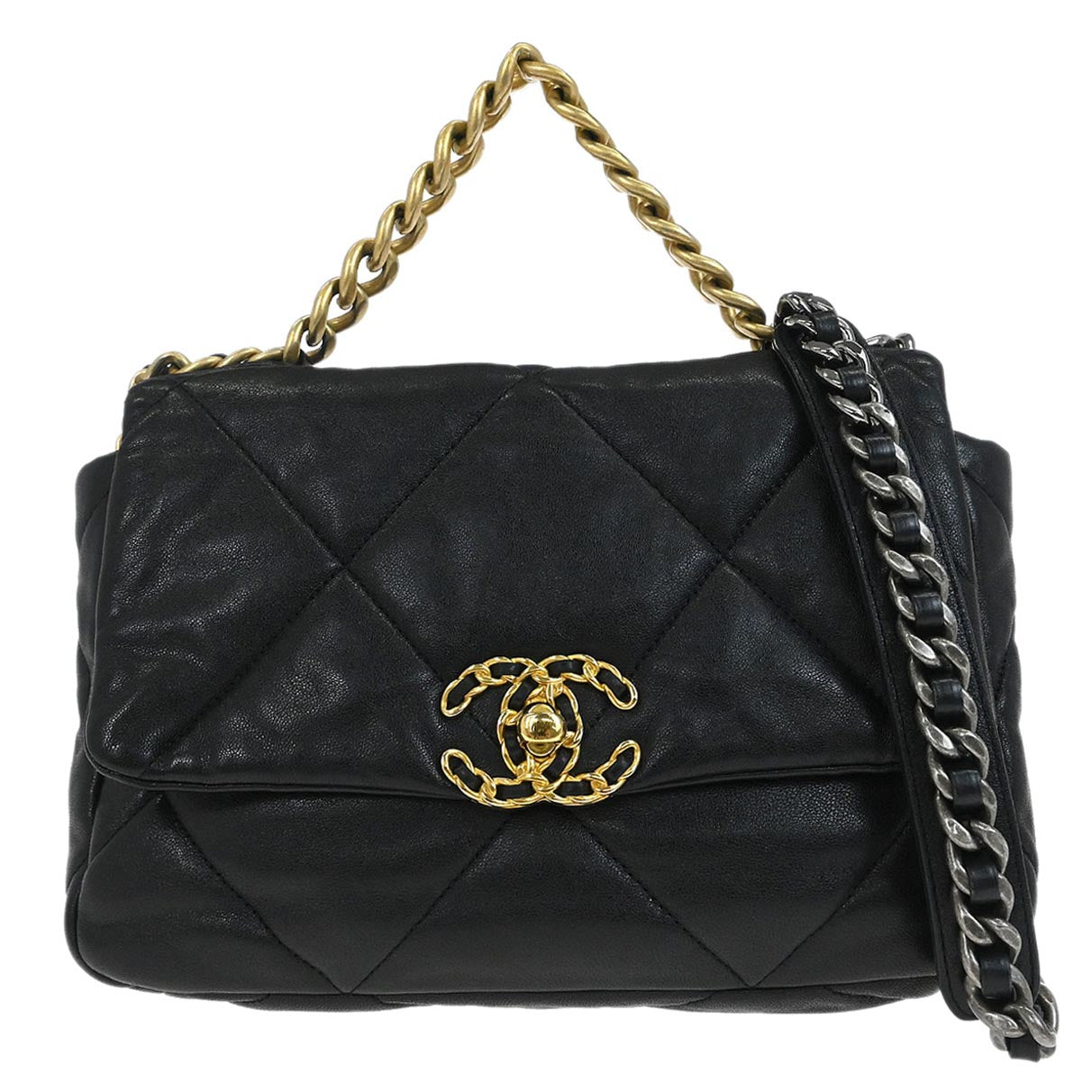 Chanel 2019 Black Calfskin Chanel 19 Dix-neuf 2way Handbag