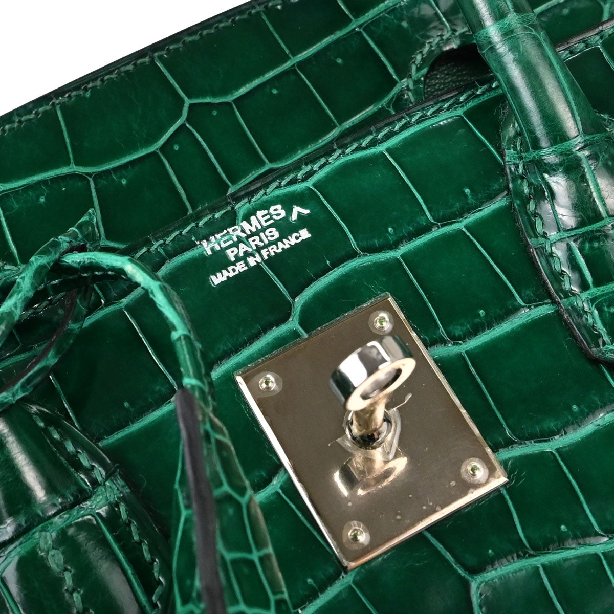 Hermes * Vert Emerald Porosus Birkin 30 Handbag