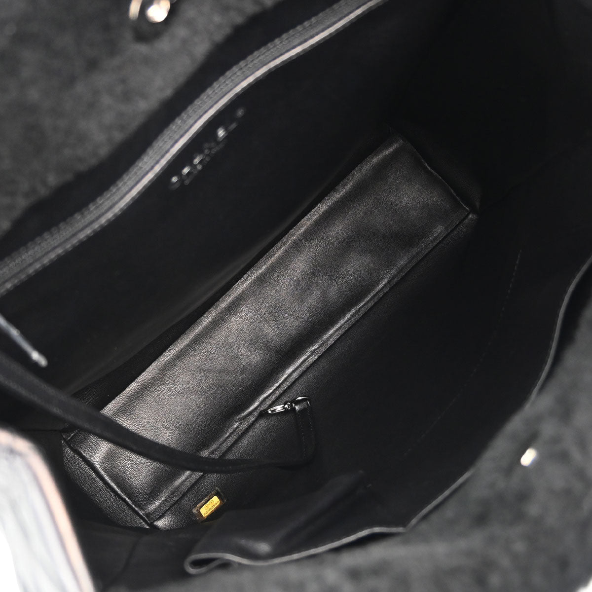 Chanel 2014-2015 Black Wool Lambskin 2way Shearling Comic Tote Handbag