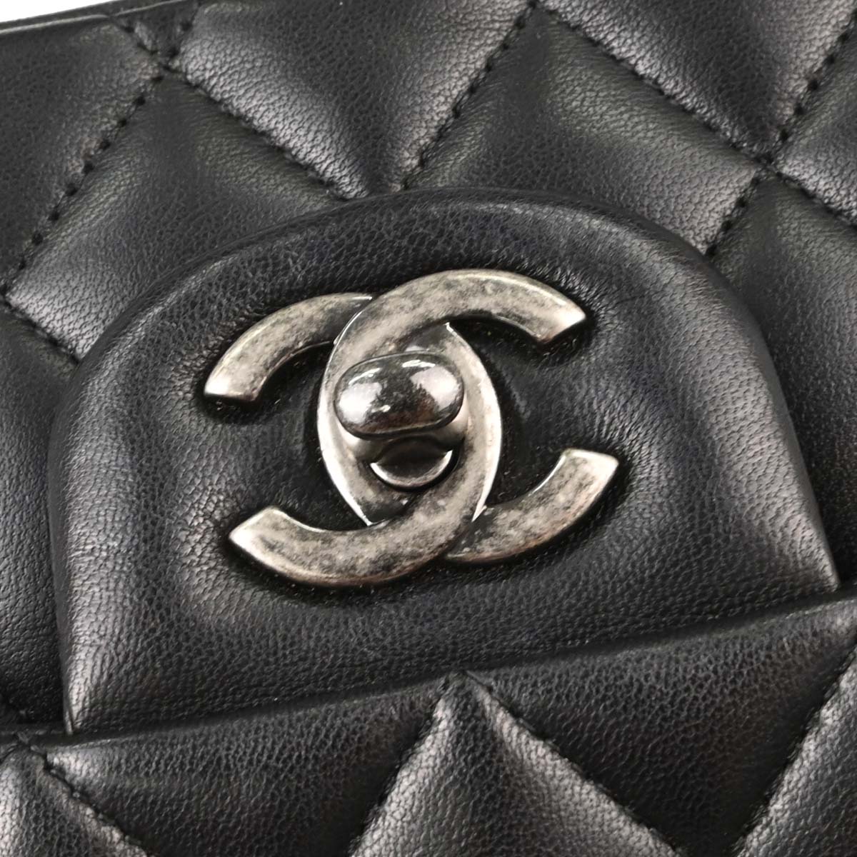 Chanel 2014-2015 Black Lambskin Medium Classic Double Flap Shoulder Bag