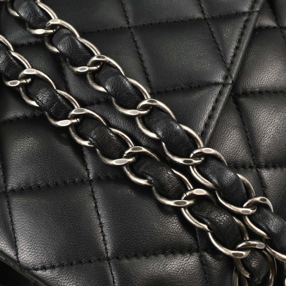 Chanel 2014-2015 Black Lambskin Medium Classic Double Flap Shoulder Bag