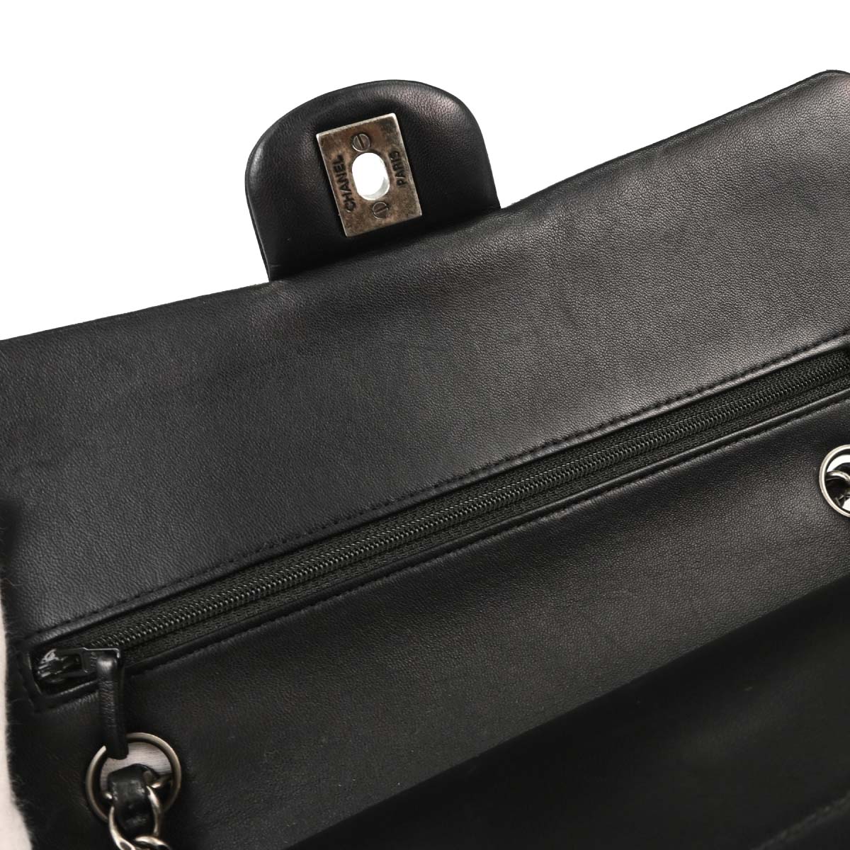 Chanel 2014-2015 Black Lambskin Medium Classic Double Flap Shoulder Bag