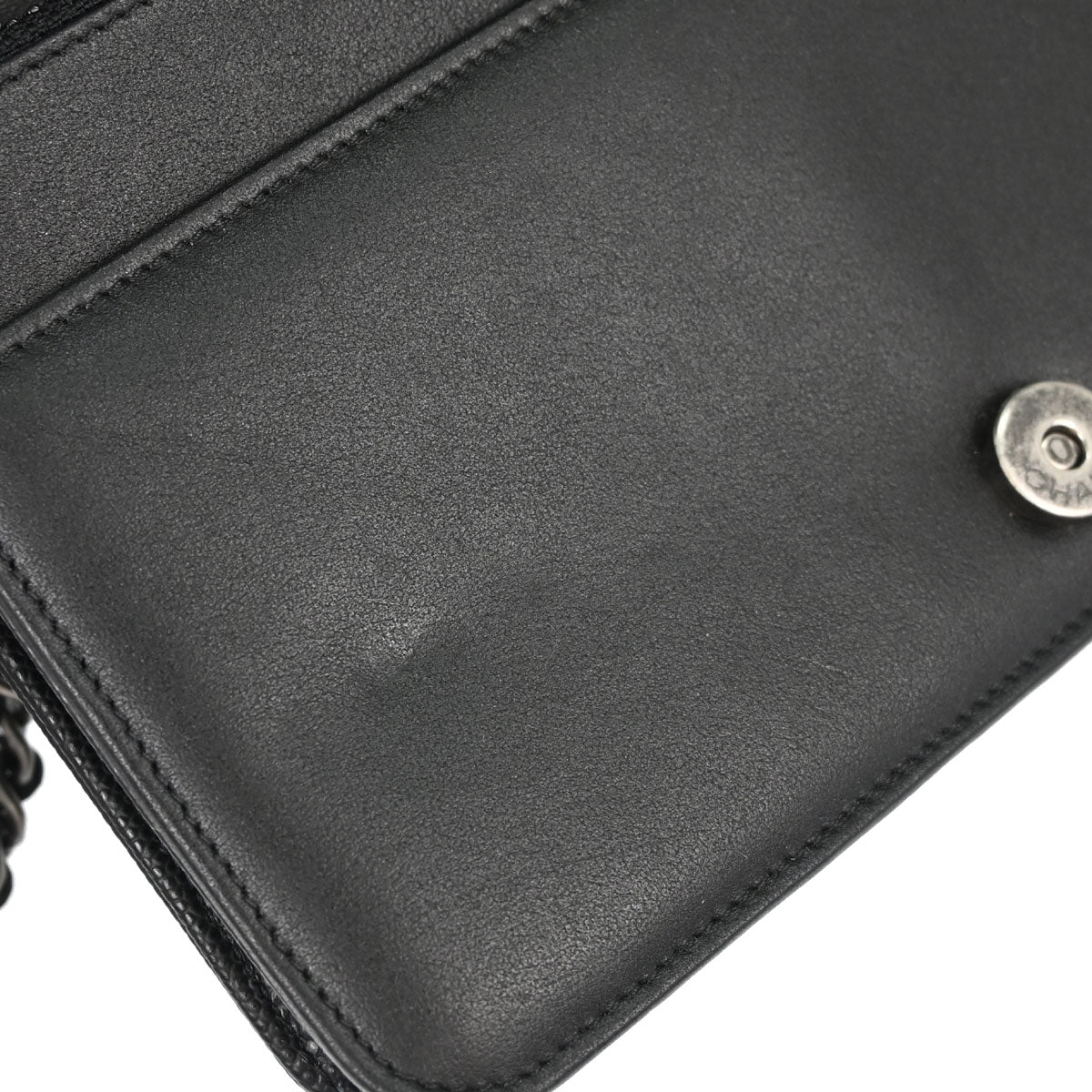 Boy Chanel Black Caviar Skin Chain WOC Shoulder Bag