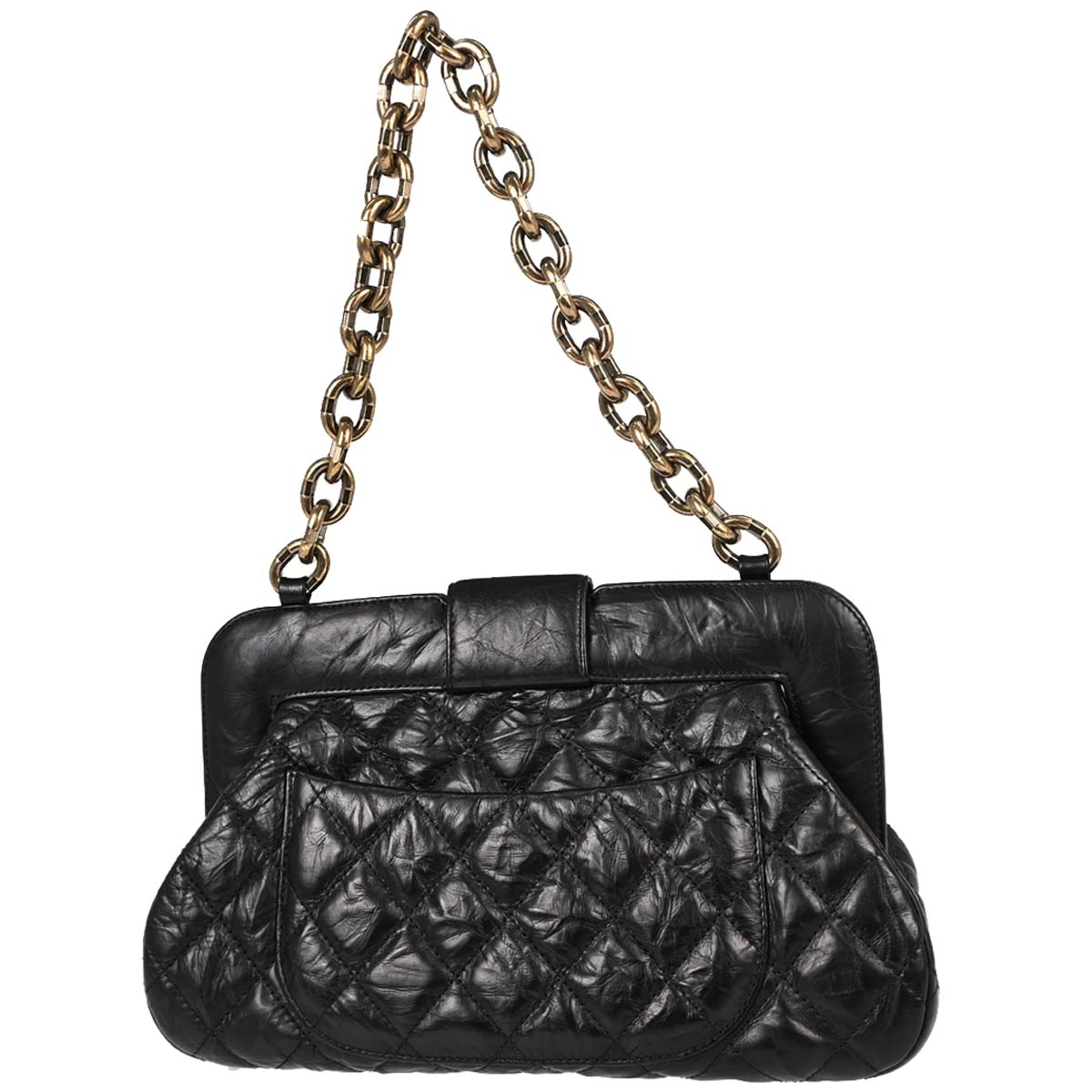 Chanel 2017 Black Calfskin Frame Bag Handbag