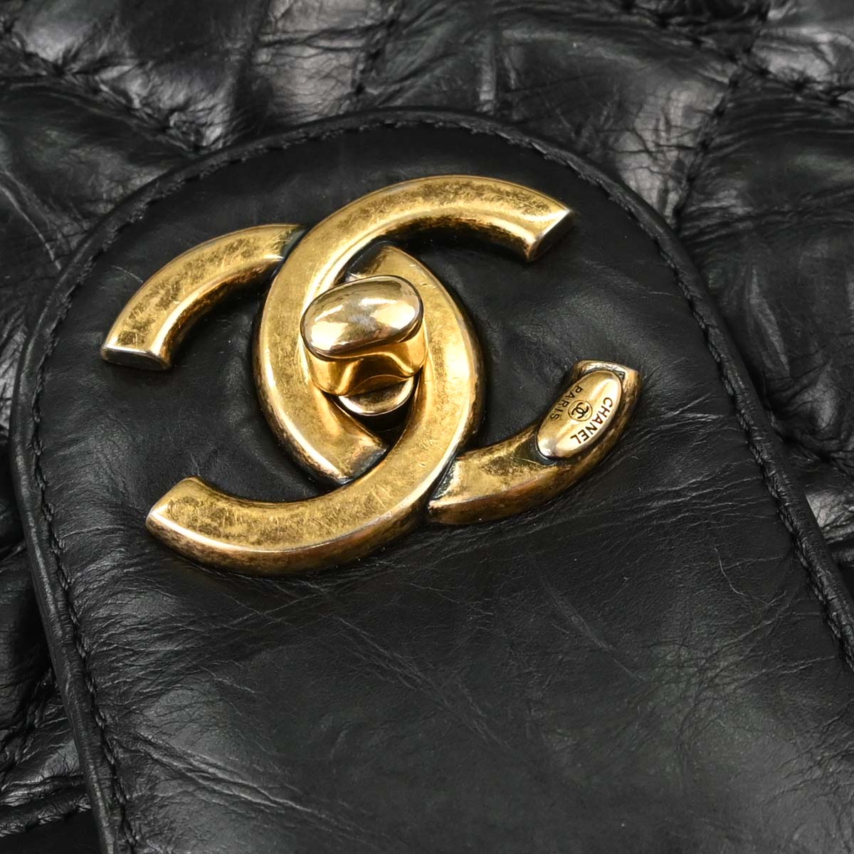 Chanel 2017 Black Calfskin Frame Bag Handbag