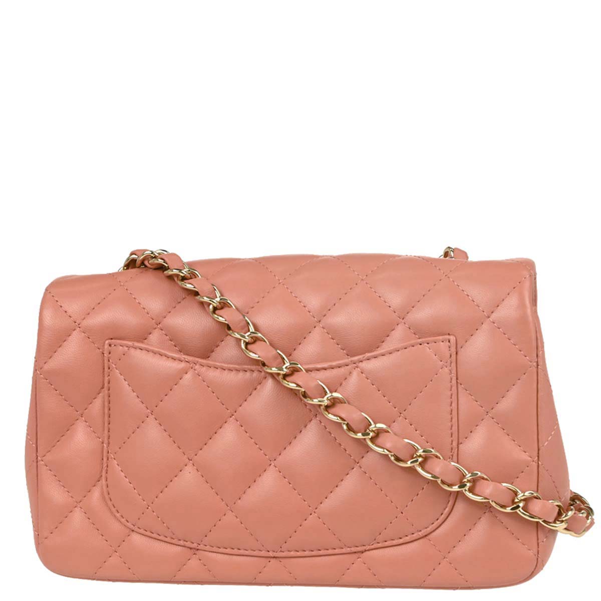 Chanel Pink Lambskin Single Flap Shoulder Bag