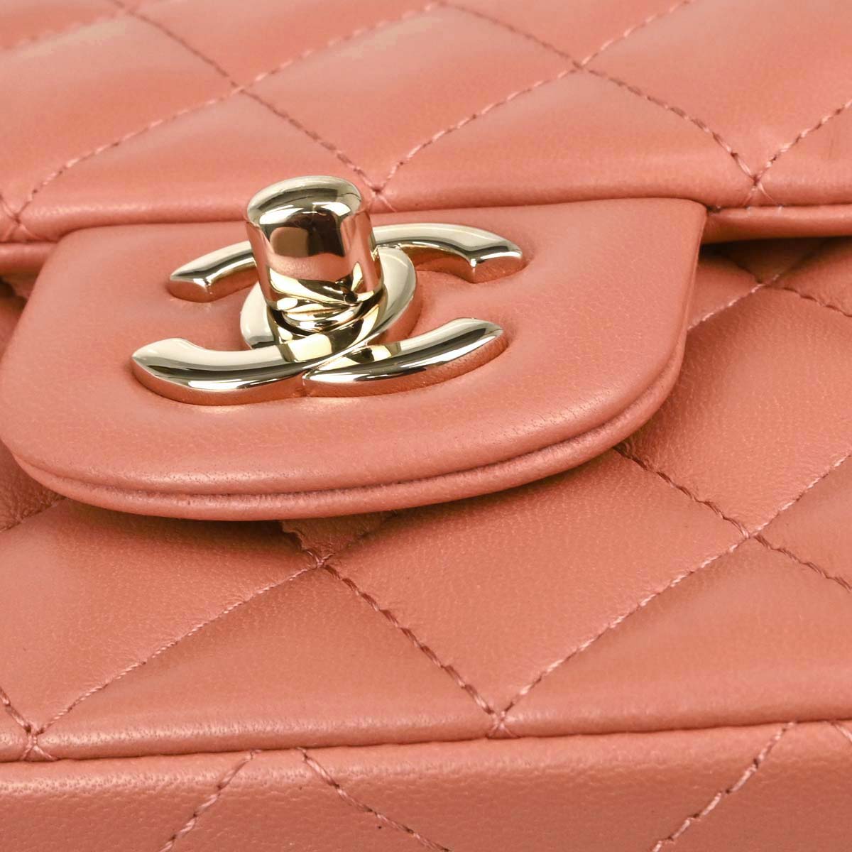 Chanel Pink Lambskin Single Flap Shoulder Bag