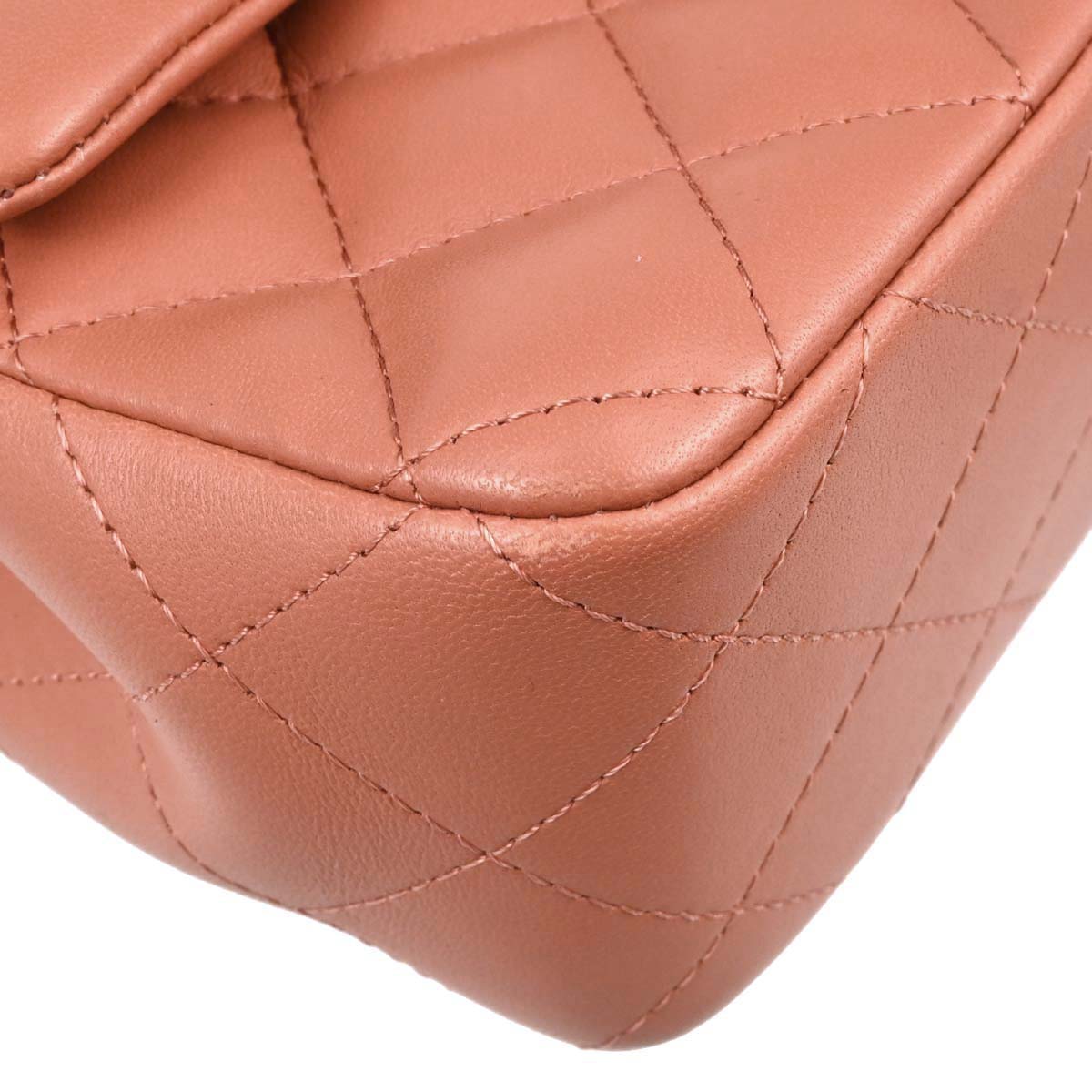 Chanel Pink Lambskin Single Flap Shoulder Bag