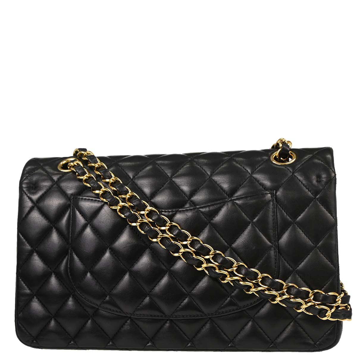 Chanel Black Lambskin Medium Classic Double Flap Shoulder Bag