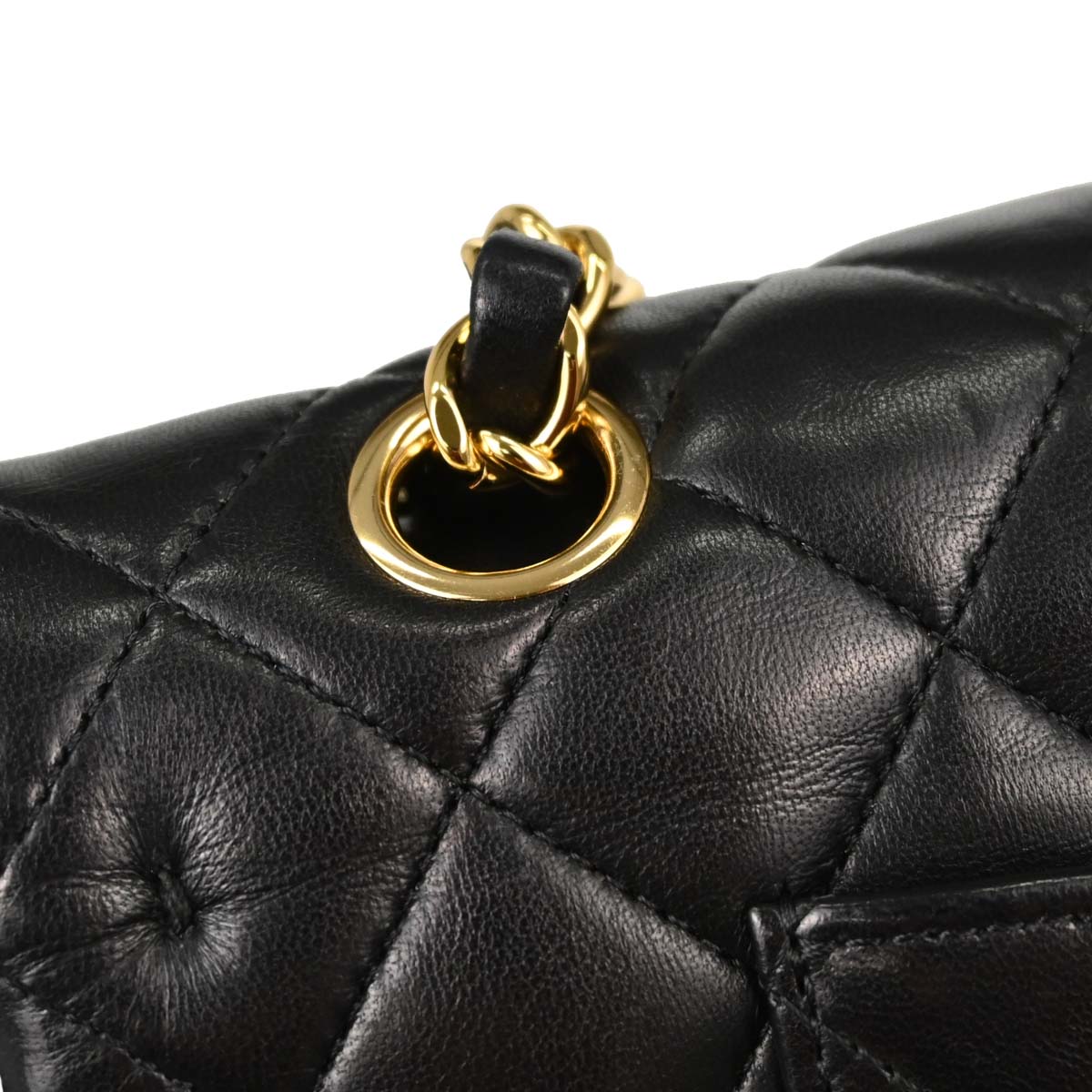 Chanel Black Lambskin Medium Classic Double Flap Shoulder Bag