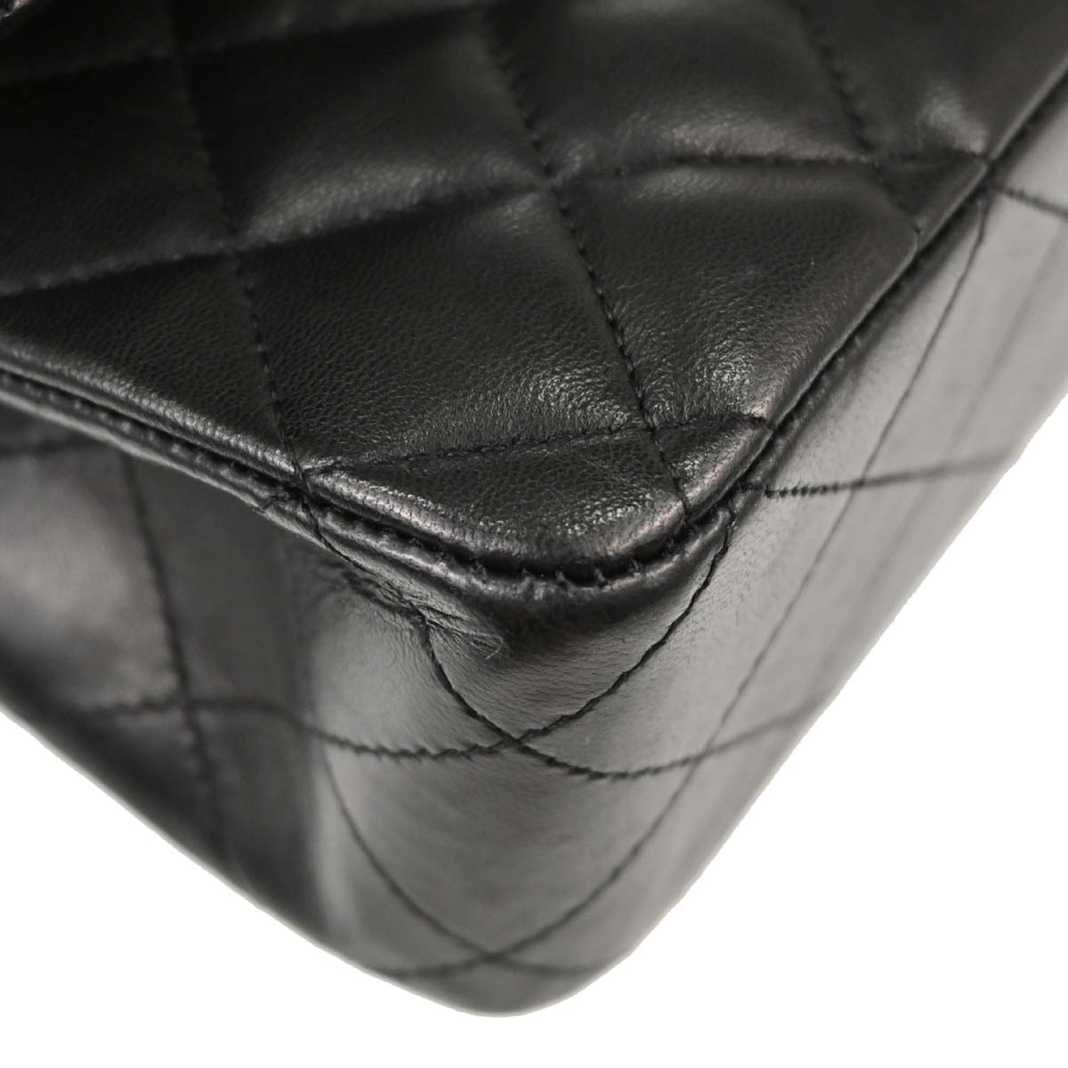 Chanel Black Lambskin Medium Classic Double Flap Shoulder Bag