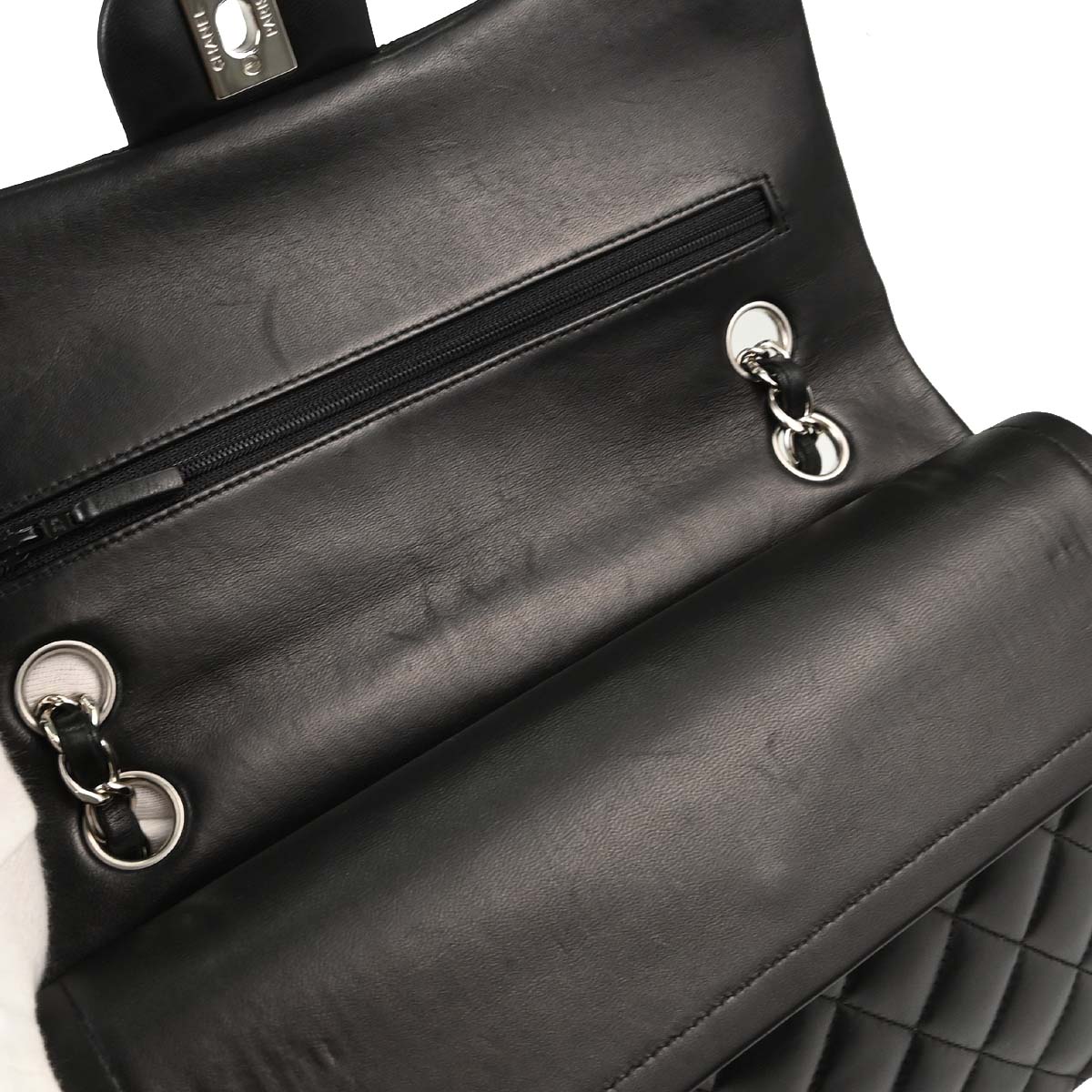 Chanel 2011 Black Lambskin Medium Classic Double Flap Shoulder Bag
