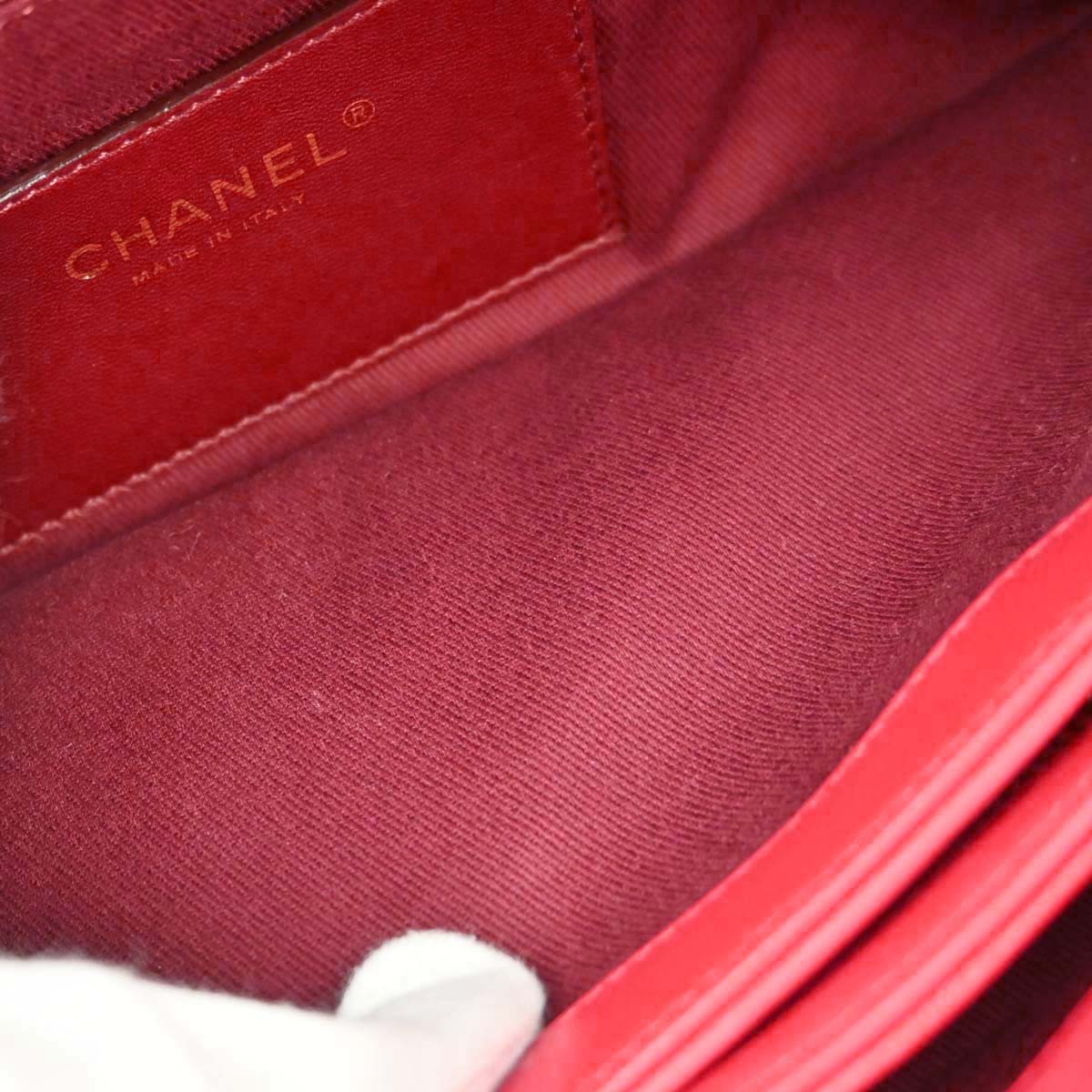 Chanel Red Lambskin Medium Bowling Mademoiselle Handbag