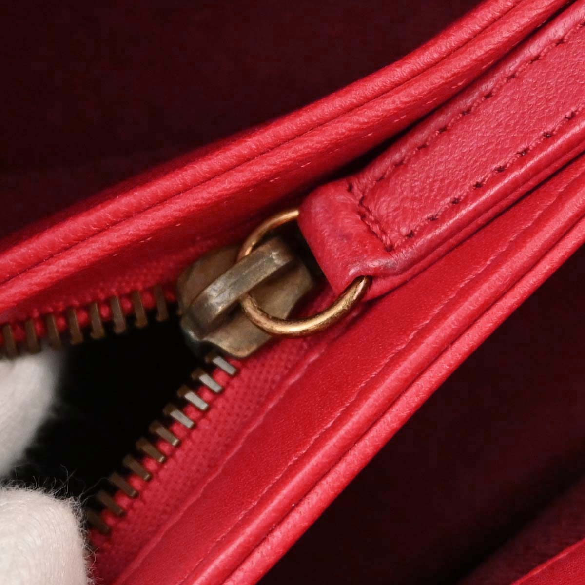 Chanel Red Lambskin Medium Bowling Mademoiselle Handbag