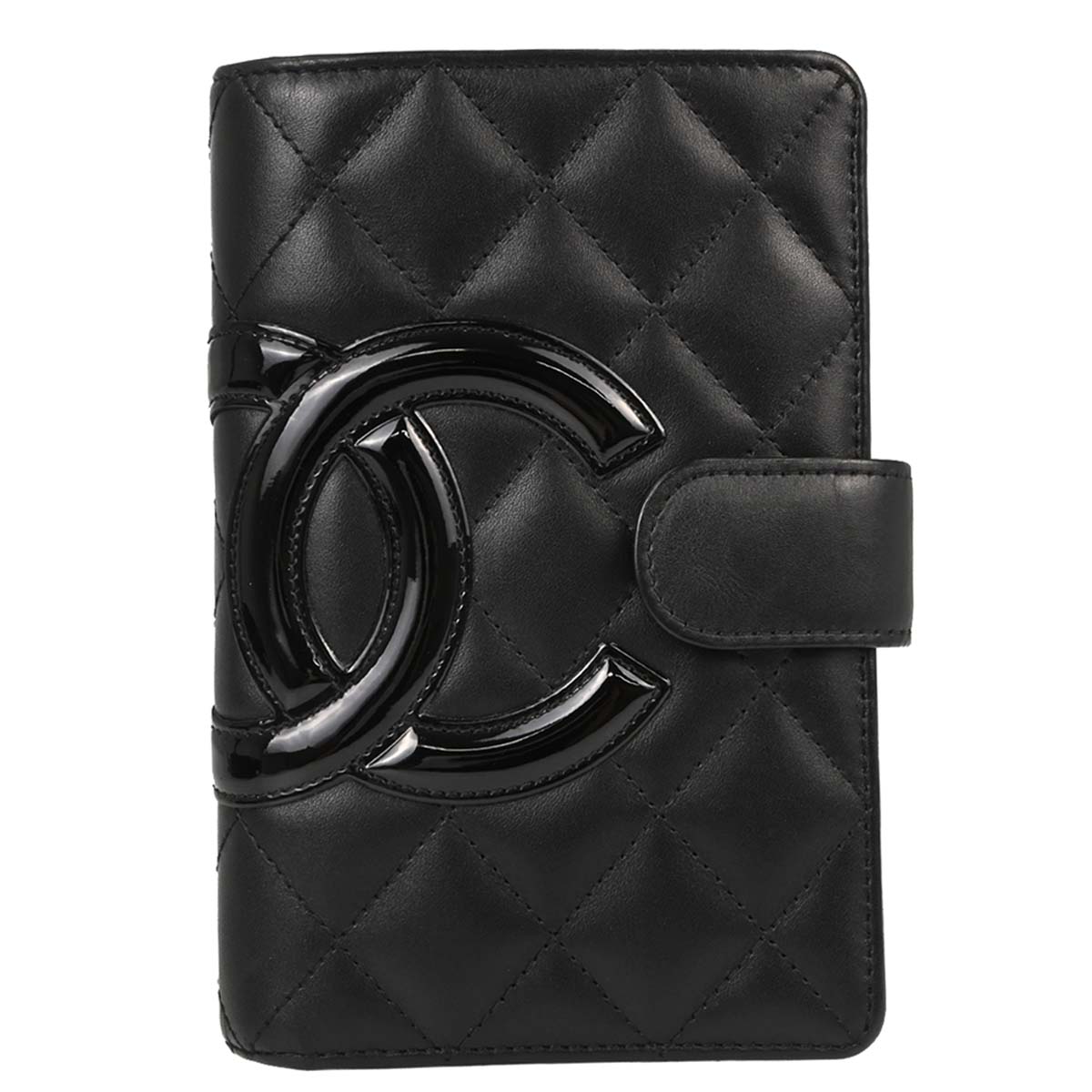 Chanel 2012 Black Calfskin Cambon Ligne Bifold Wallet