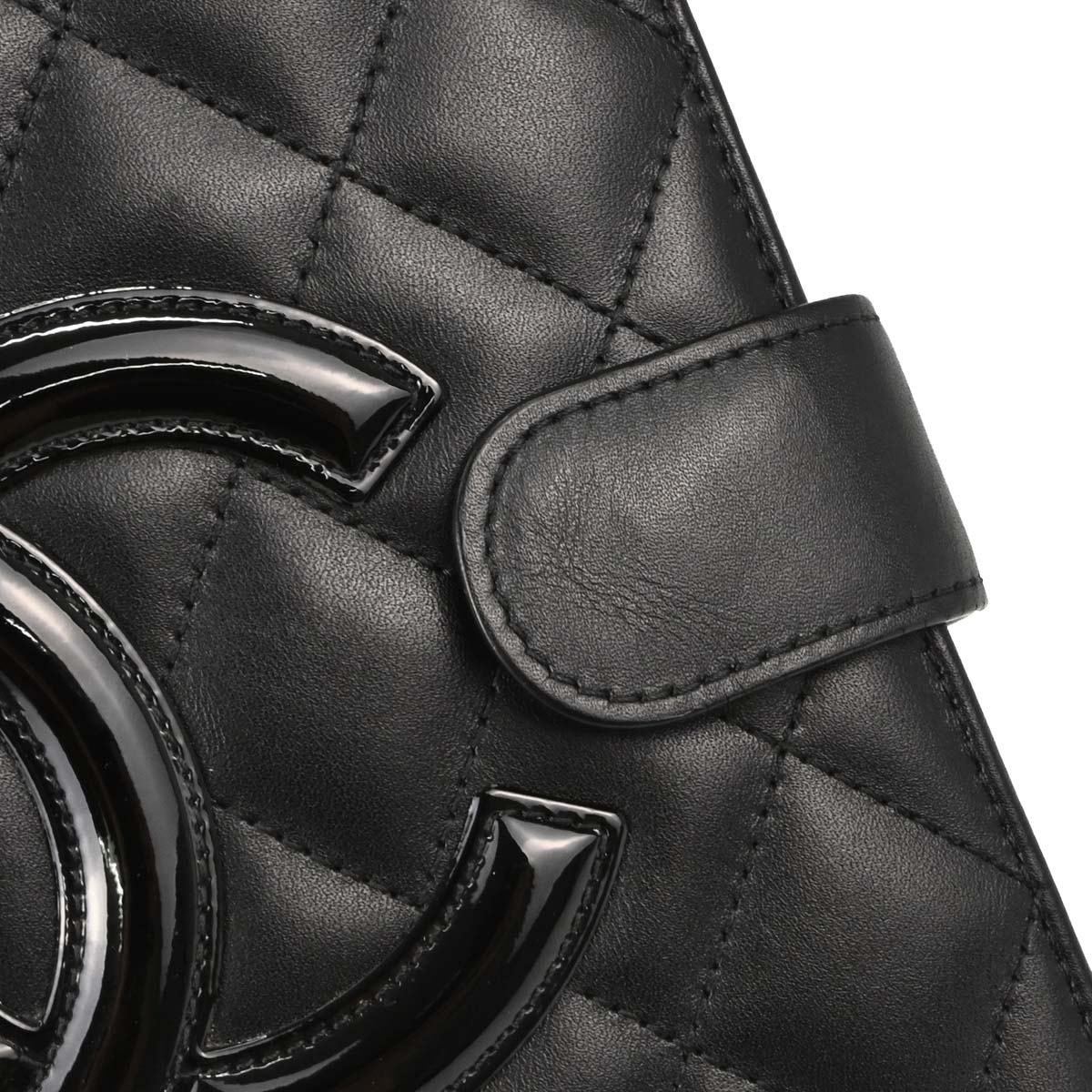 Chanel 2012 Black Calfskin Cambon Ligne Bifold Wallet
