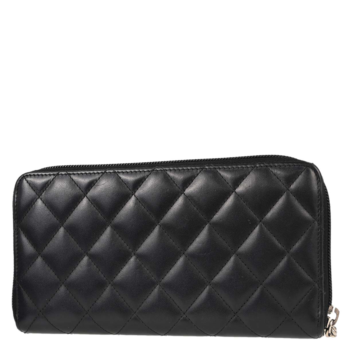 Chanel 2014-2015 Black Calfskin Cambon Ligne Zip Around Long Wallet
