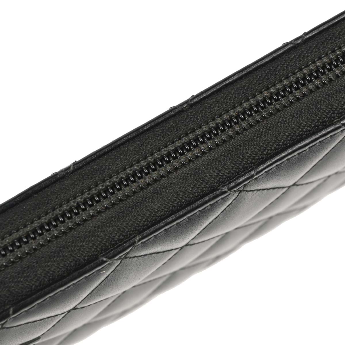 Chanel 2014-2015 Black Calfskin Cambon Ligne Zip Around Long Wallet