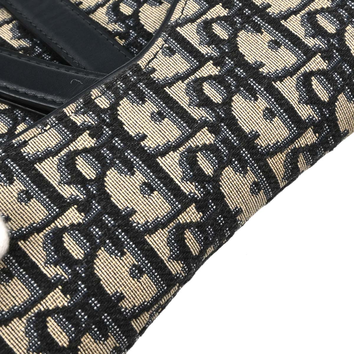 Christian Dior Navy Beige Trotter Oblique Saddle Handbag