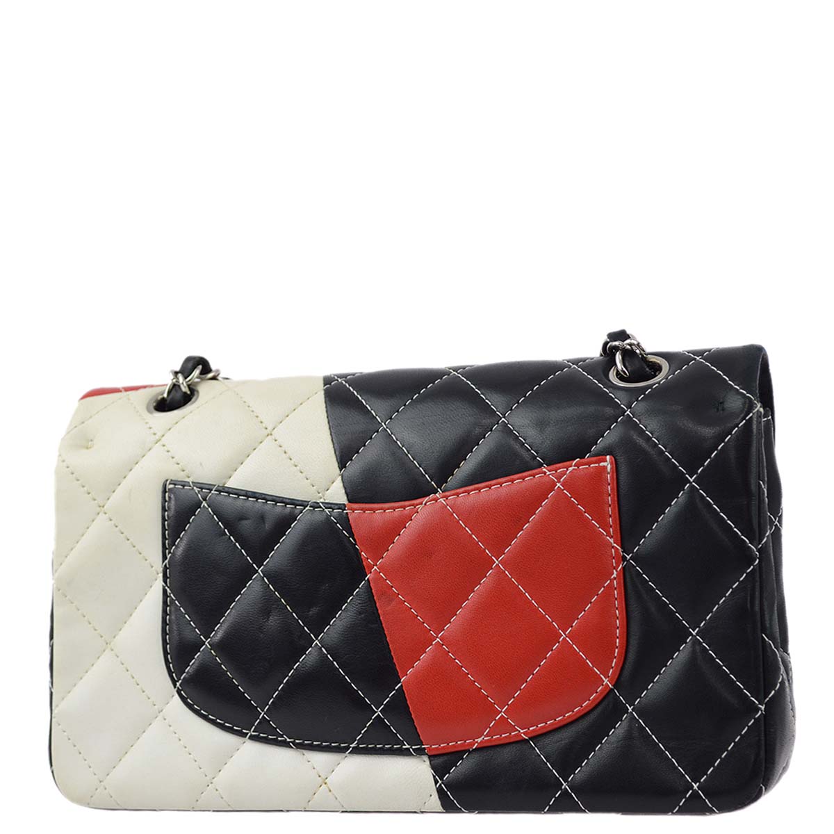 Chanel 2013-2014 White Lambskin Medium Classic Double Flap Shoulder Bag