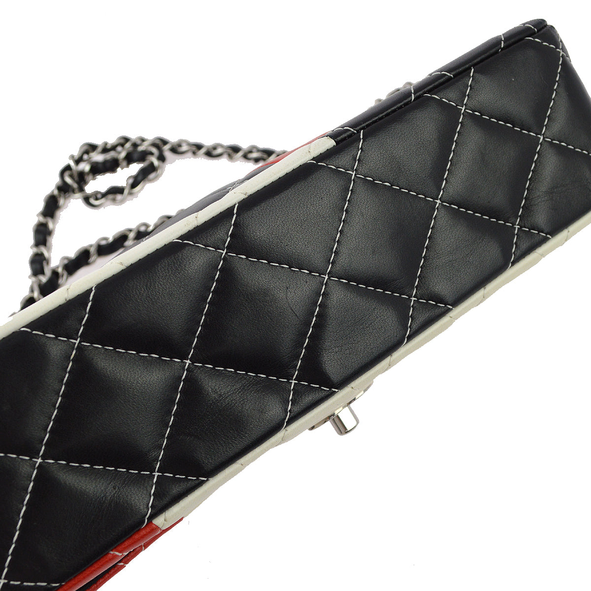 Chanel 2013-2014 White Lambskin Medium Classic Double Flap Shoulder Bag