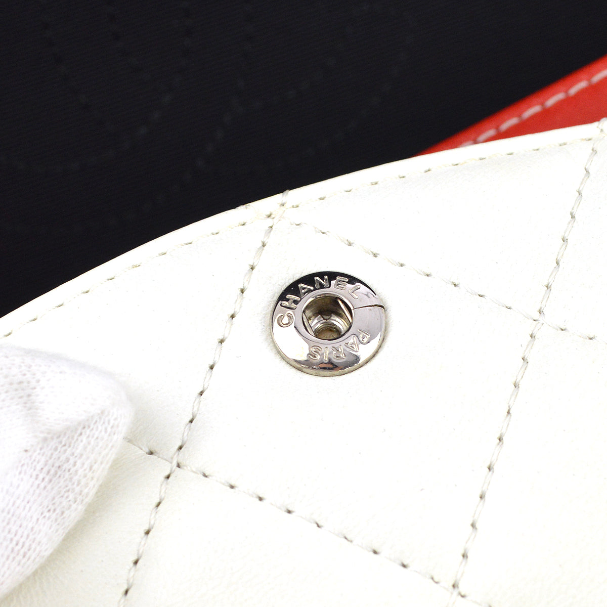 Chanel 2013-2014 White Lambskin Medium Classic Double Flap Shoulder Bag