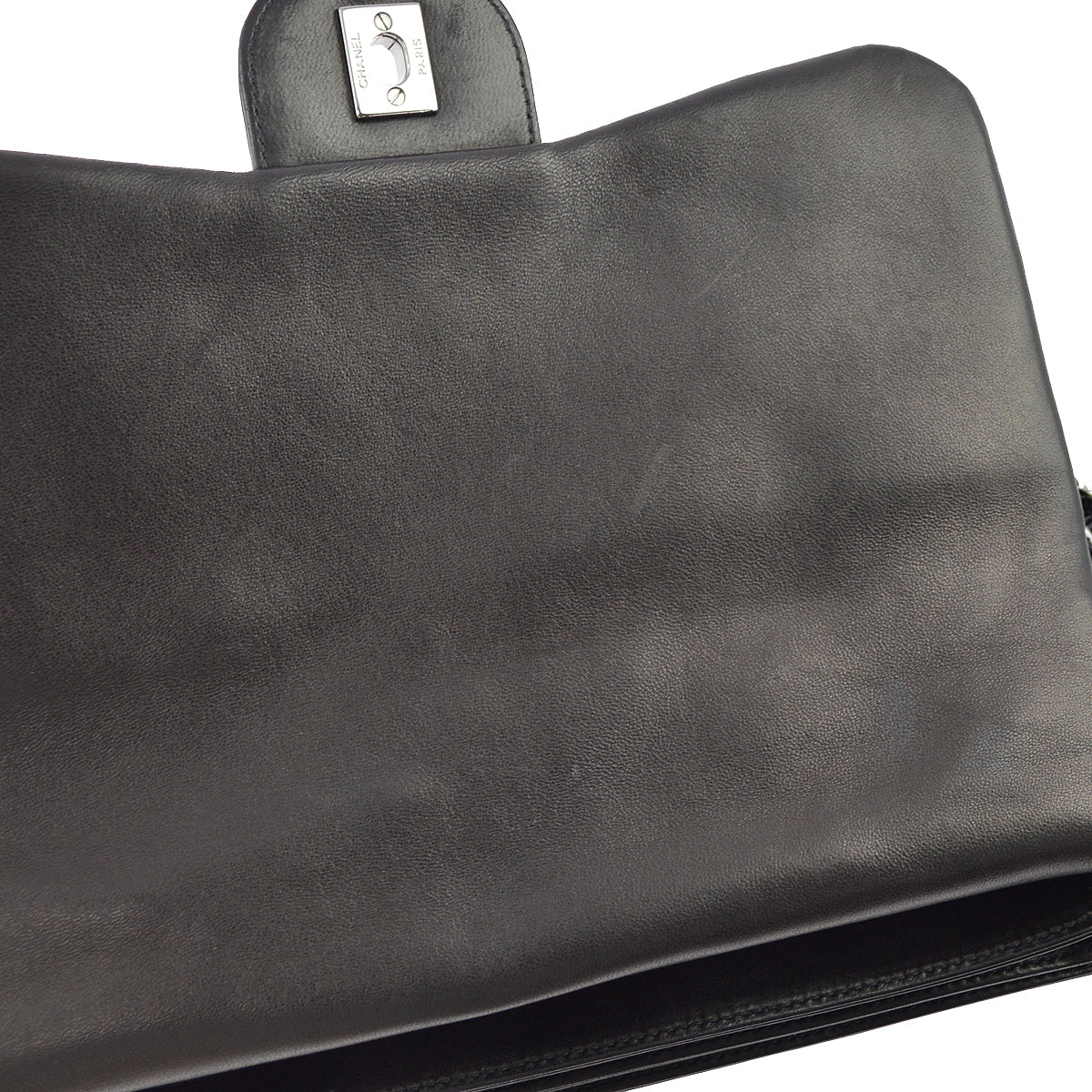 Chanel 2010-2011 Black Patent Leather Camelia Double Chain Shoulder Bag