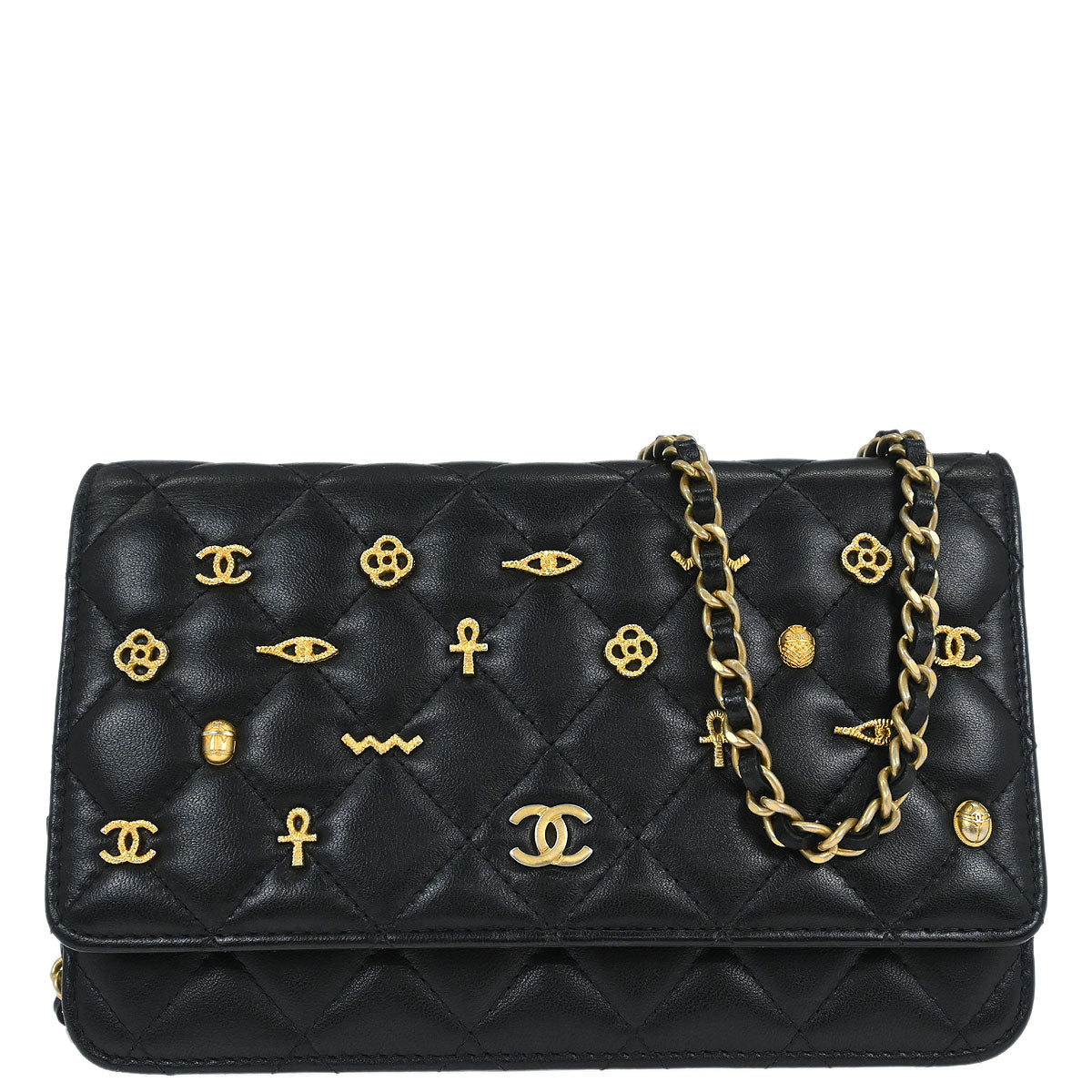 Chanel 2019 Black Lambskin Classic WOC Wallet on Chain Bag