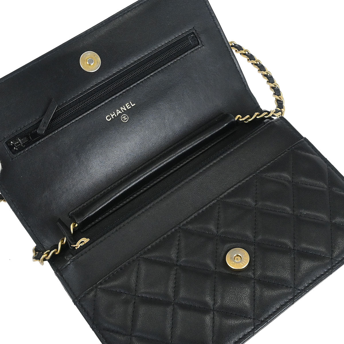 Chanel 2019 Black Lambskin Classic WOC Wallet on Chain Bag