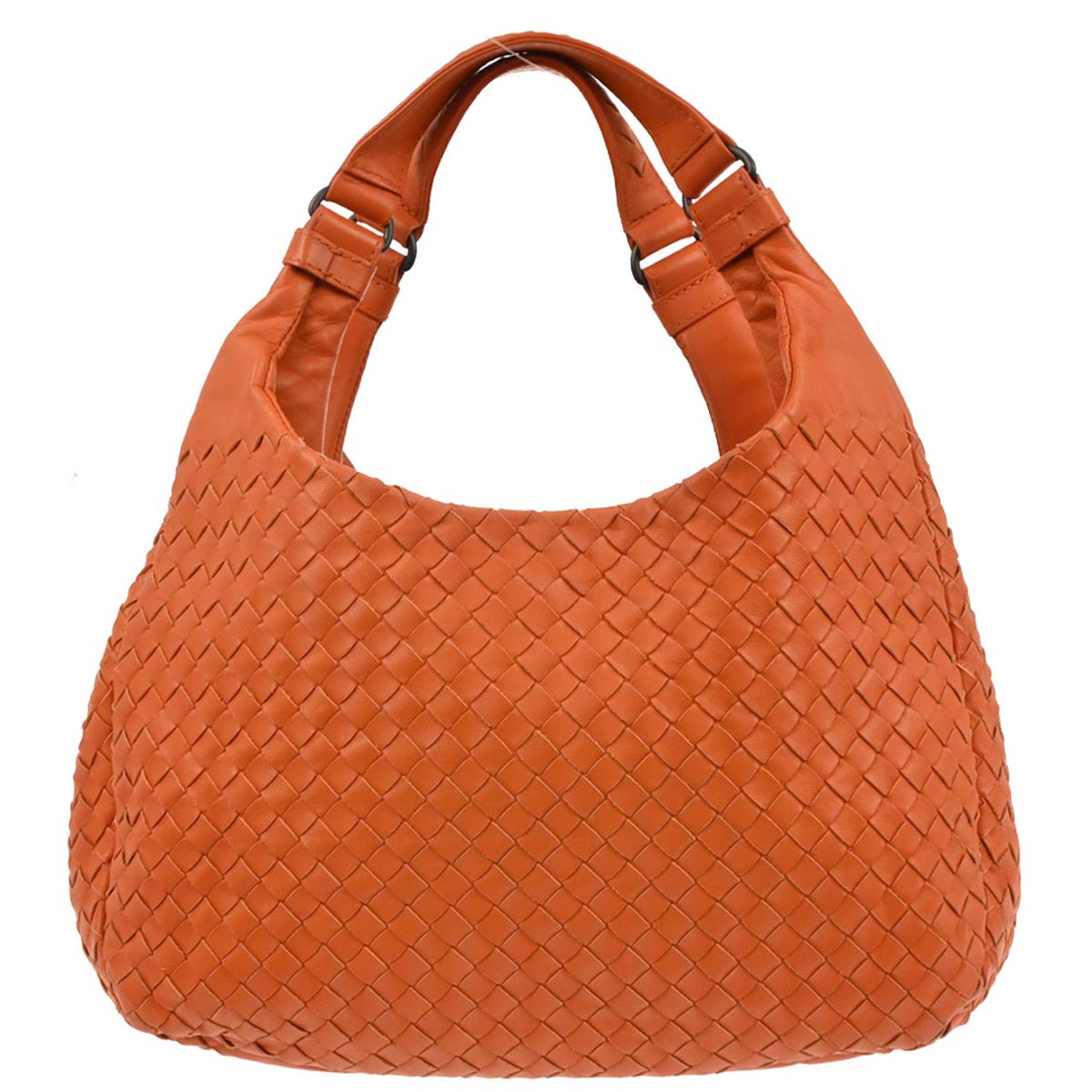 Bottega Veneta Orange Lambskin Intrecciato Tote Bag