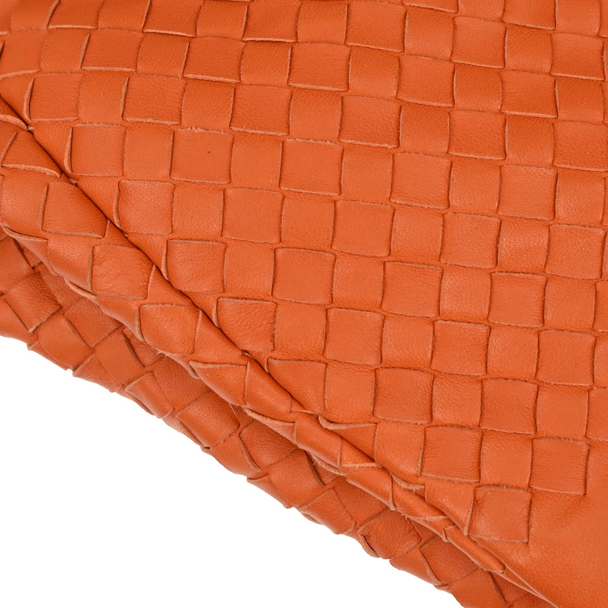 Bottega Veneta Orange Lambskin Intrecciato Tote Bag