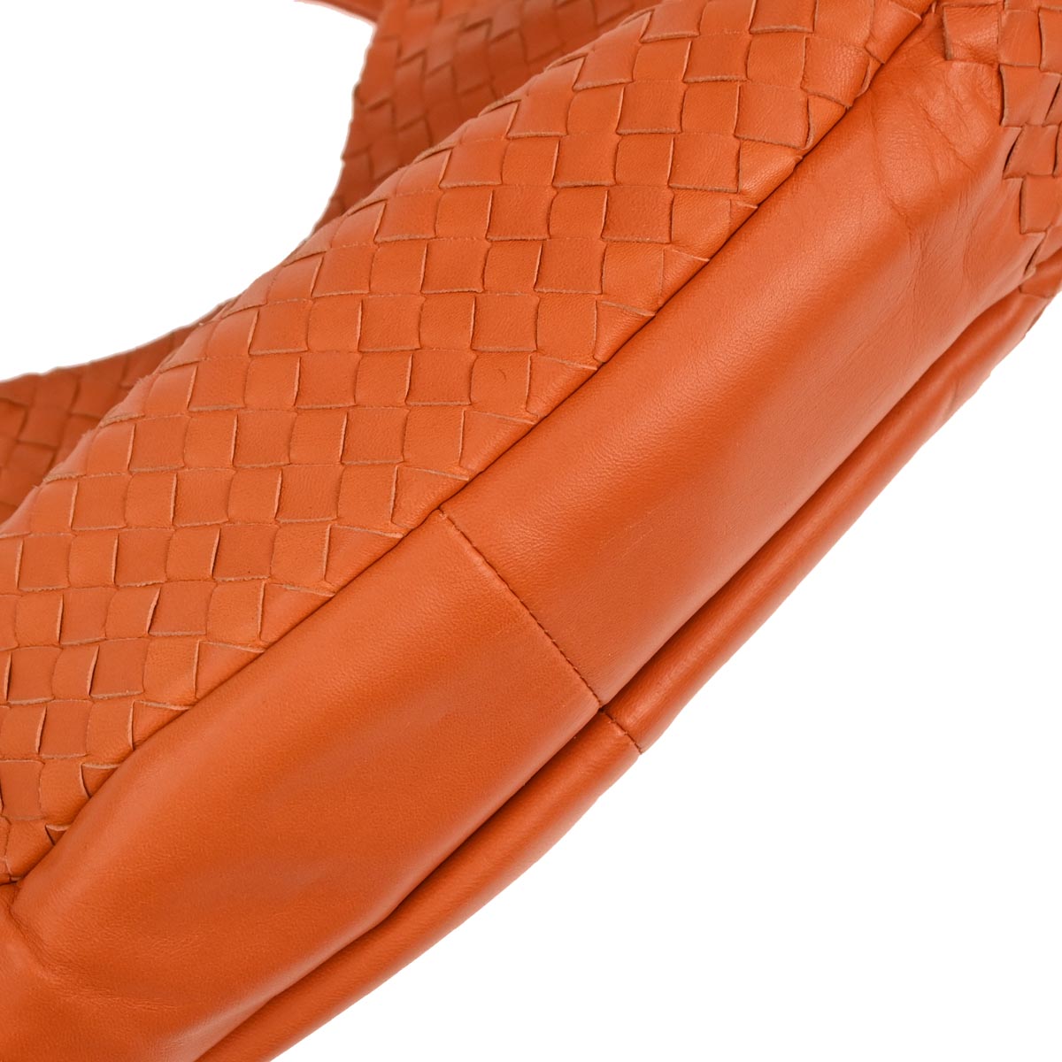 Bottega Veneta Orange Lambskin Intrecciato Tote Bag