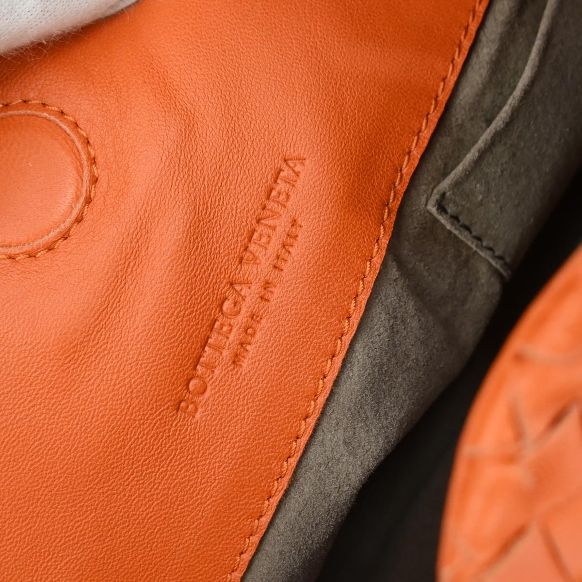 Bottega Veneta Orange Lambskin Intrecciato Tote Bag