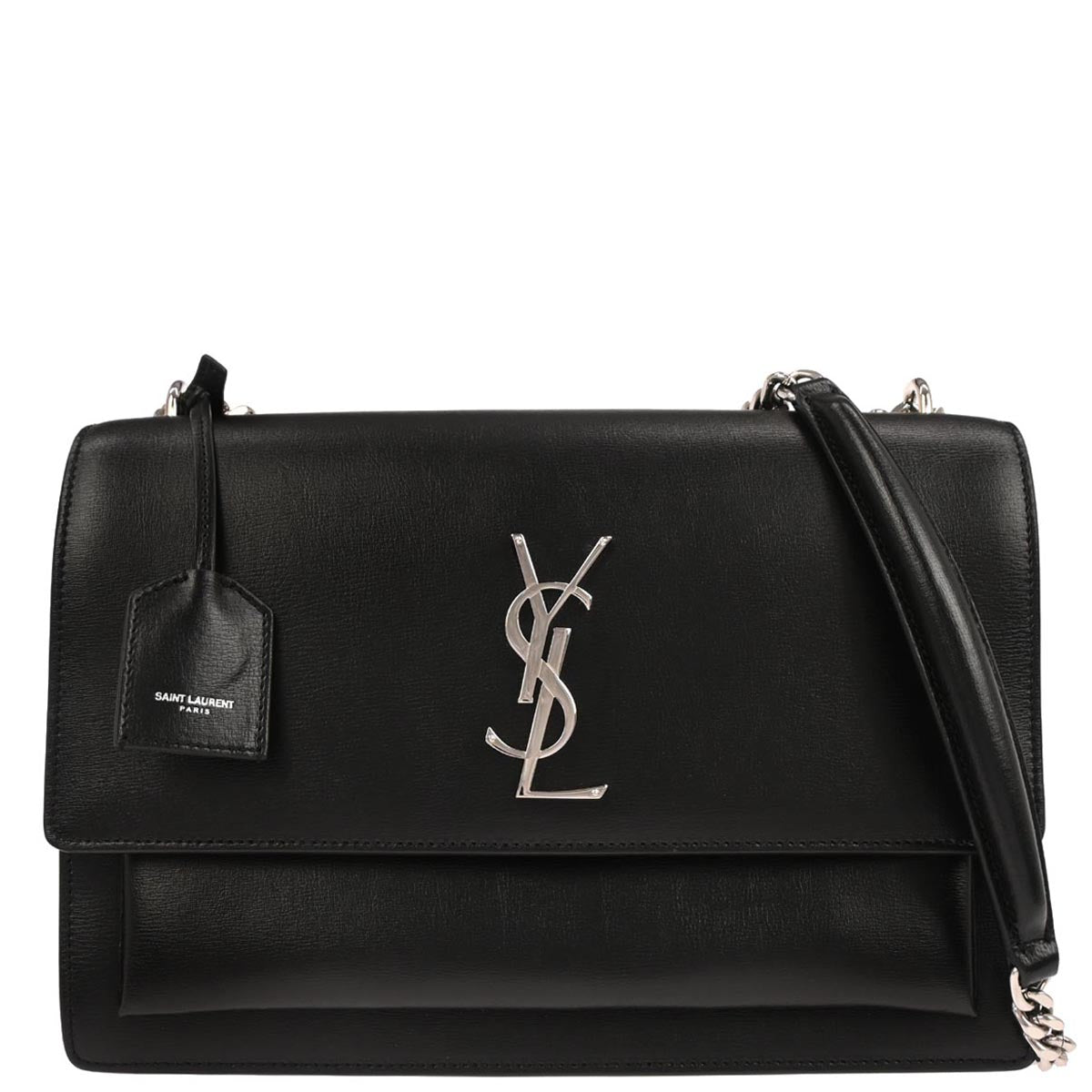 Saint Laurent Black Leather Sunset Shoulder Bag