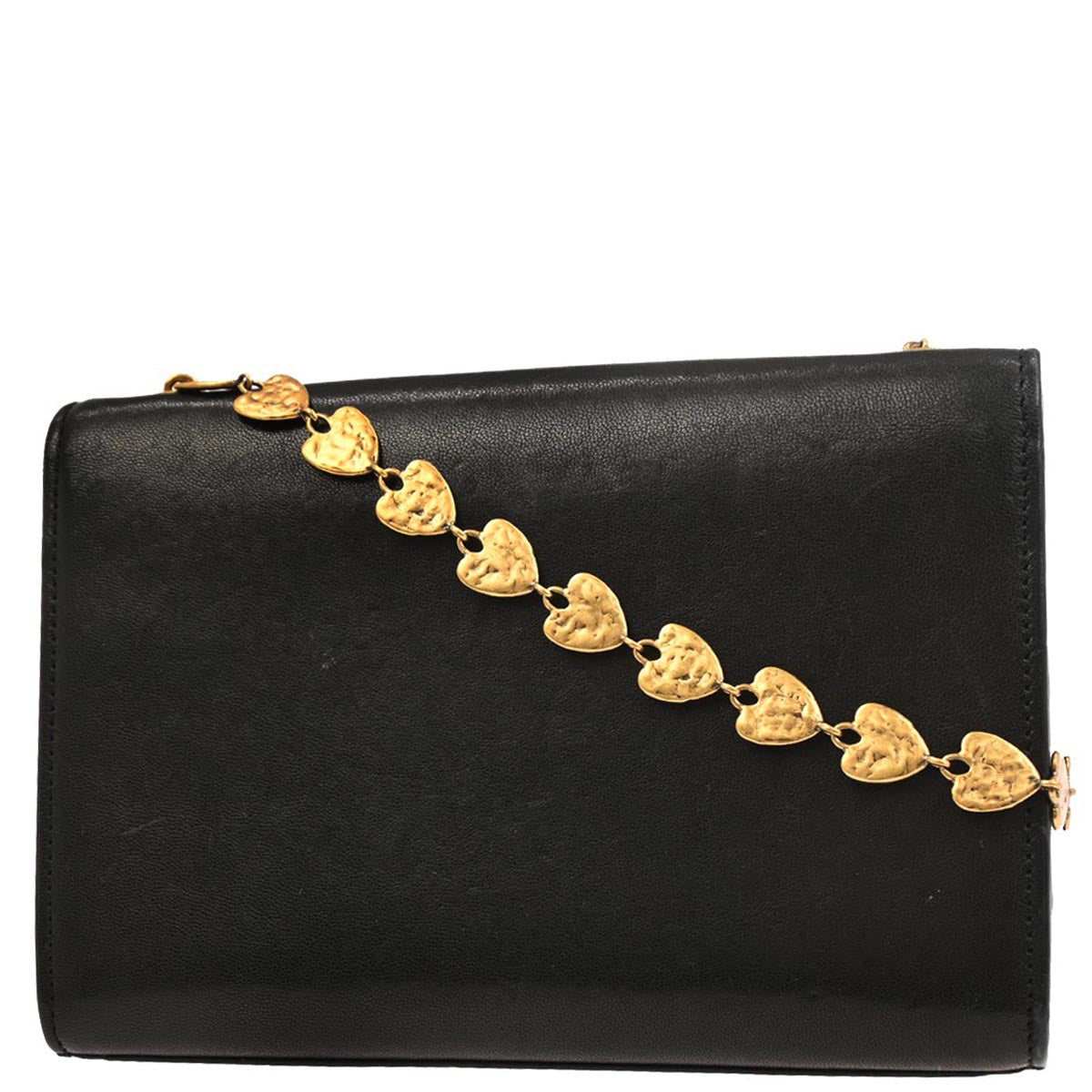 Saint Laurent Black Kate Heart Chain Shoulder Bag