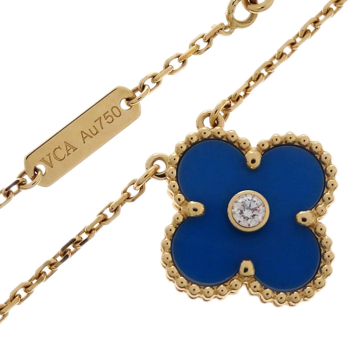 Van Cleef & Arpels Alhambra Pendant Necklace Sable Diamond Au750 Jewelry