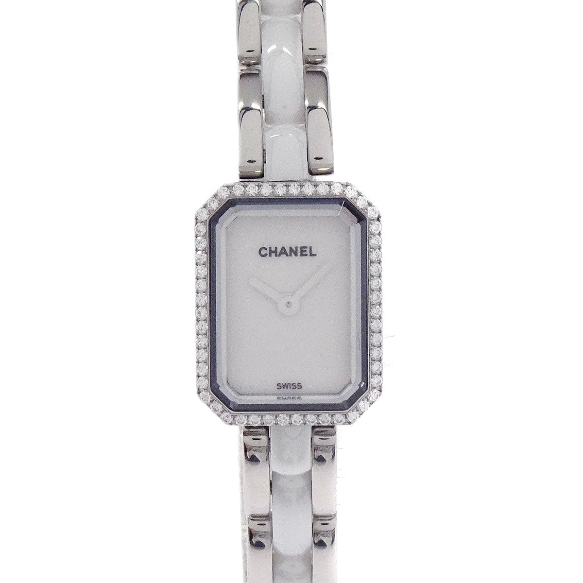 Chanel Premiere H2132 Quartz Watch Ceramic SS Diamond