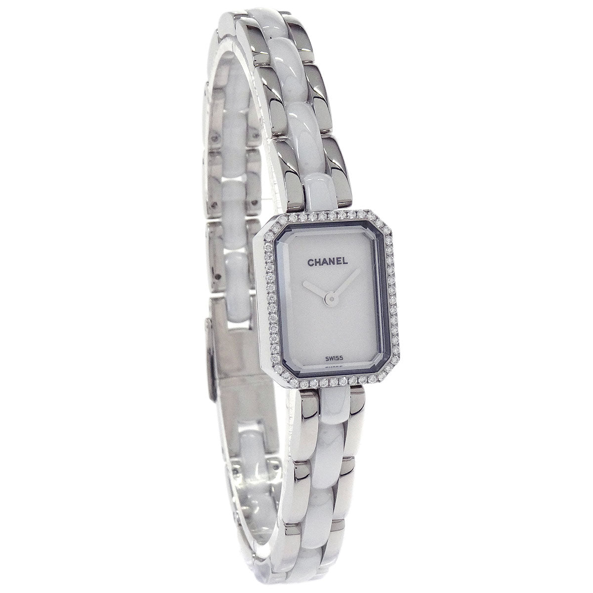 Chanel Premiere H2132 Quartz Watch Ceramic SS Diamond