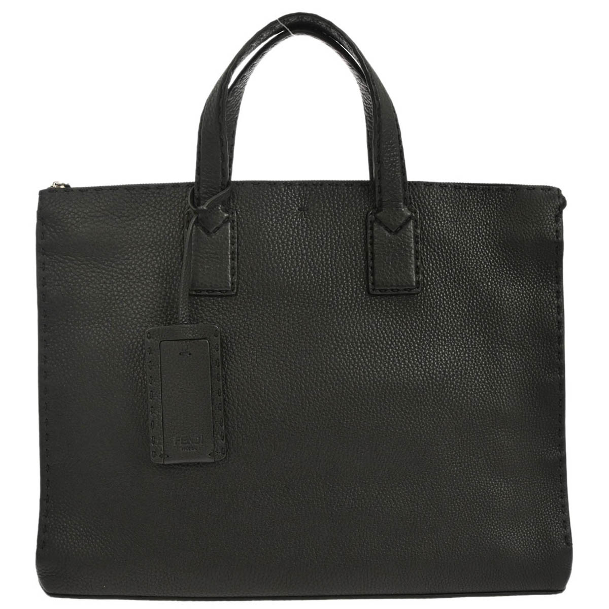 Fendi Black Leather Briefcase Handbag