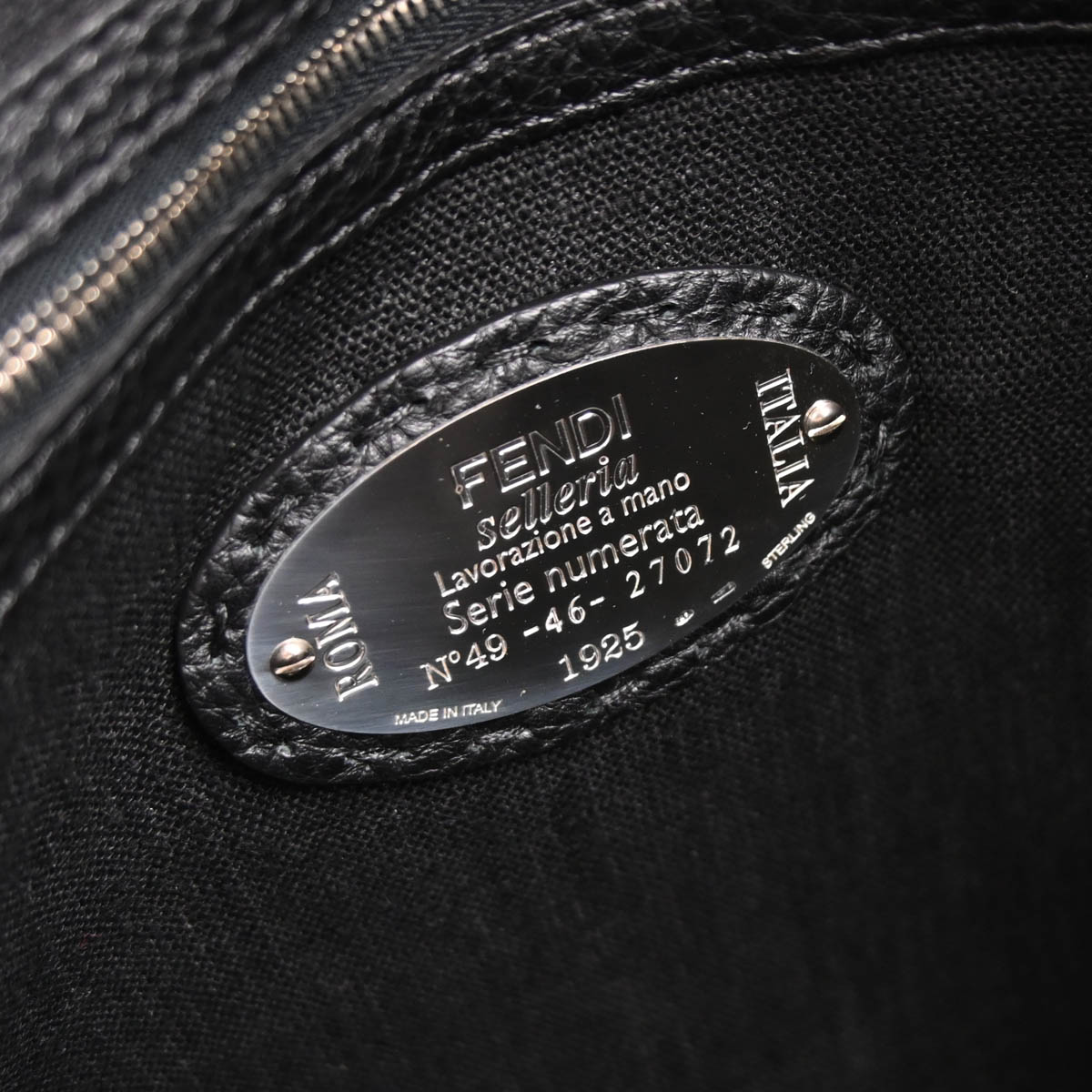 Fendi Black Leather Briefcase Handbag