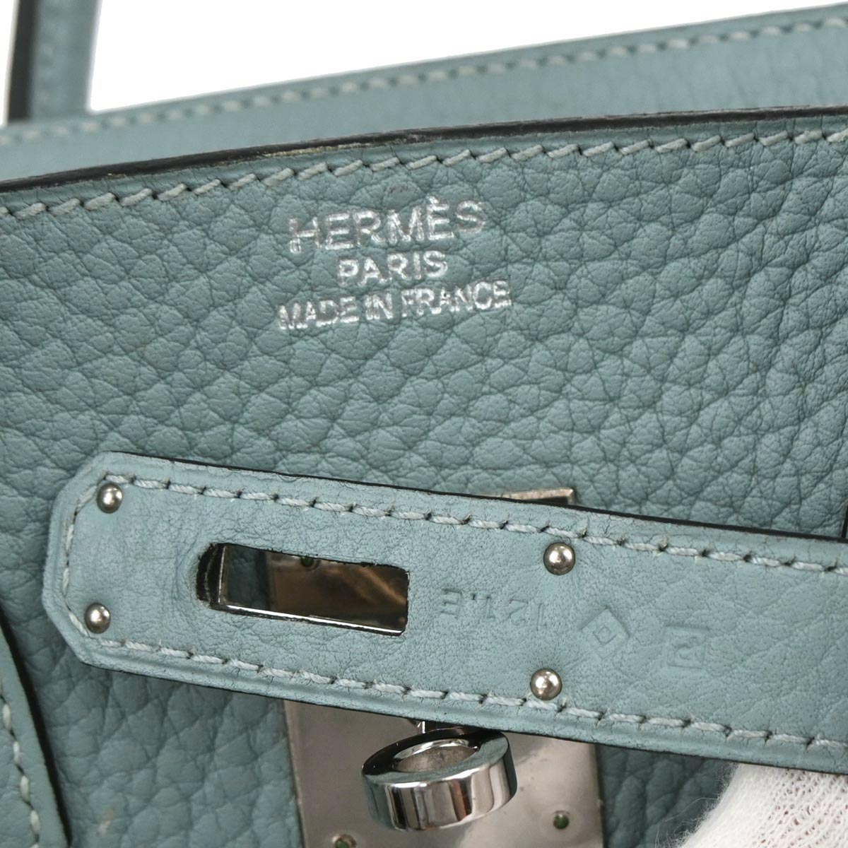 Hermes Ciel Taurillon Clemence Birkin 35 Handbag