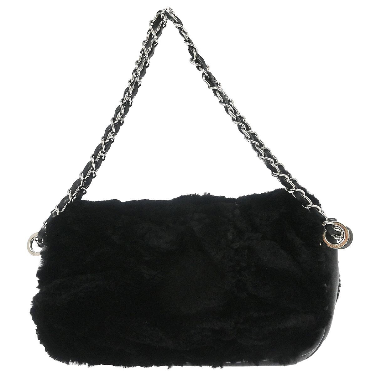 Chanel Black Lapin Fur Handbag