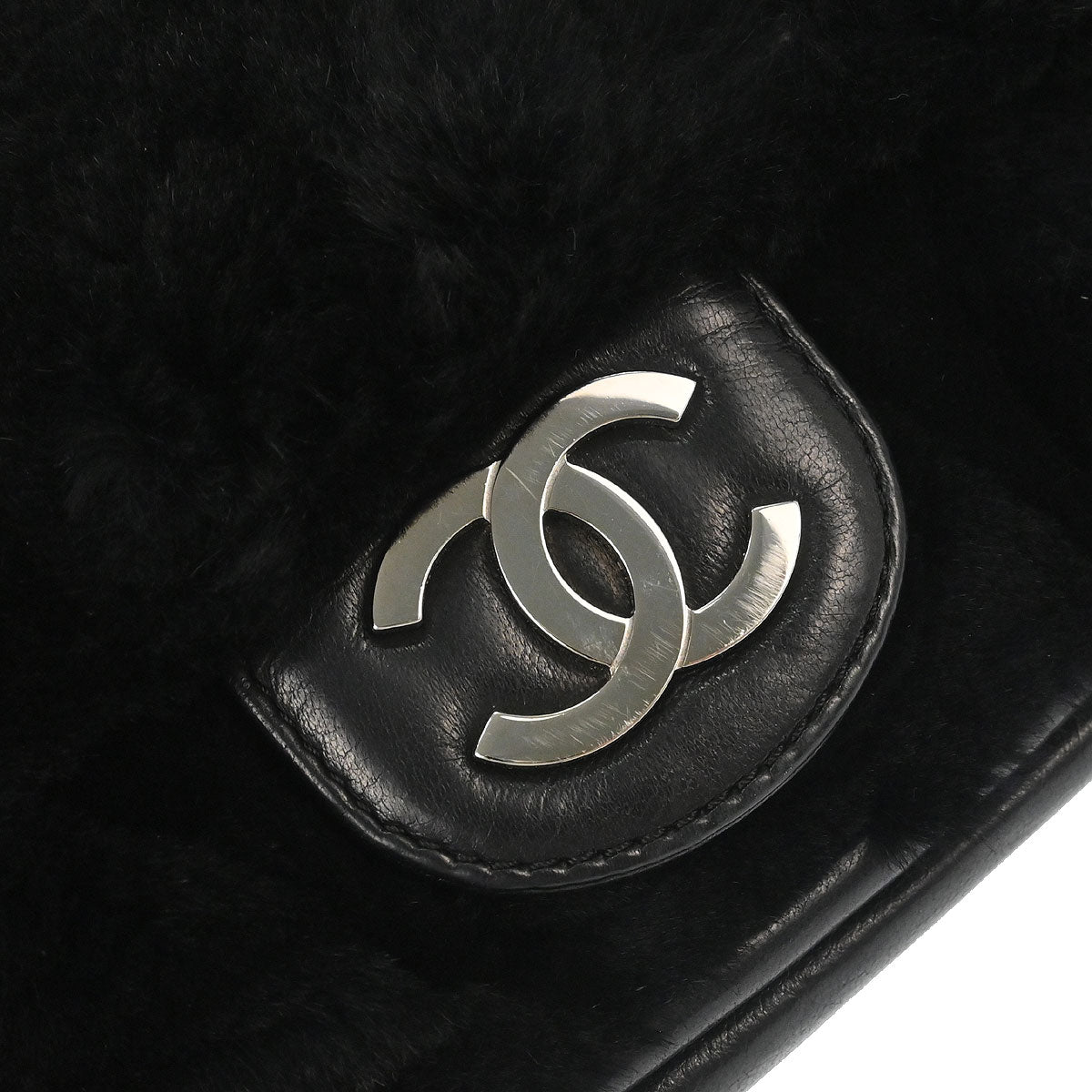 Chanel Black Lapin Fur Handbag